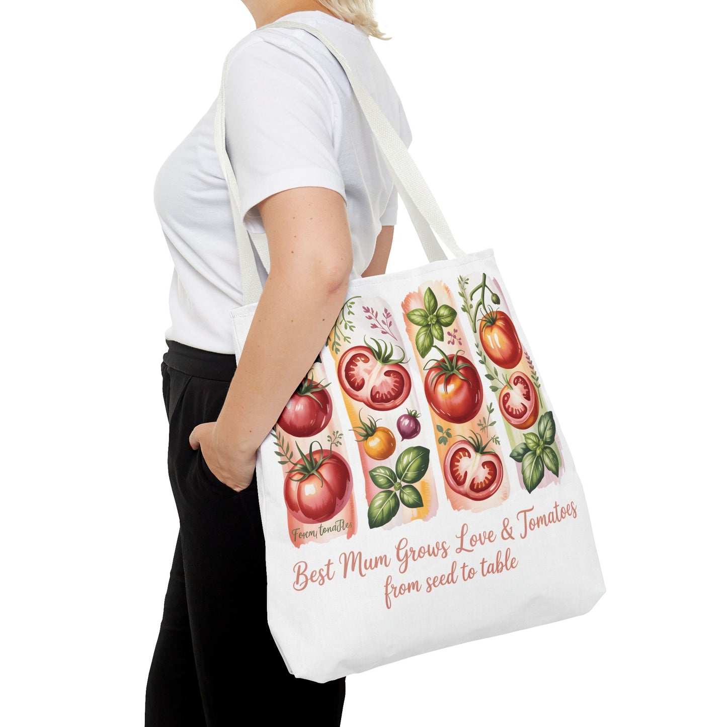 Best Mom Tote Bag, Tomato Garden Lover Design, Perfect Mothers Day Gift for Moms Who Love Gardening and Nature