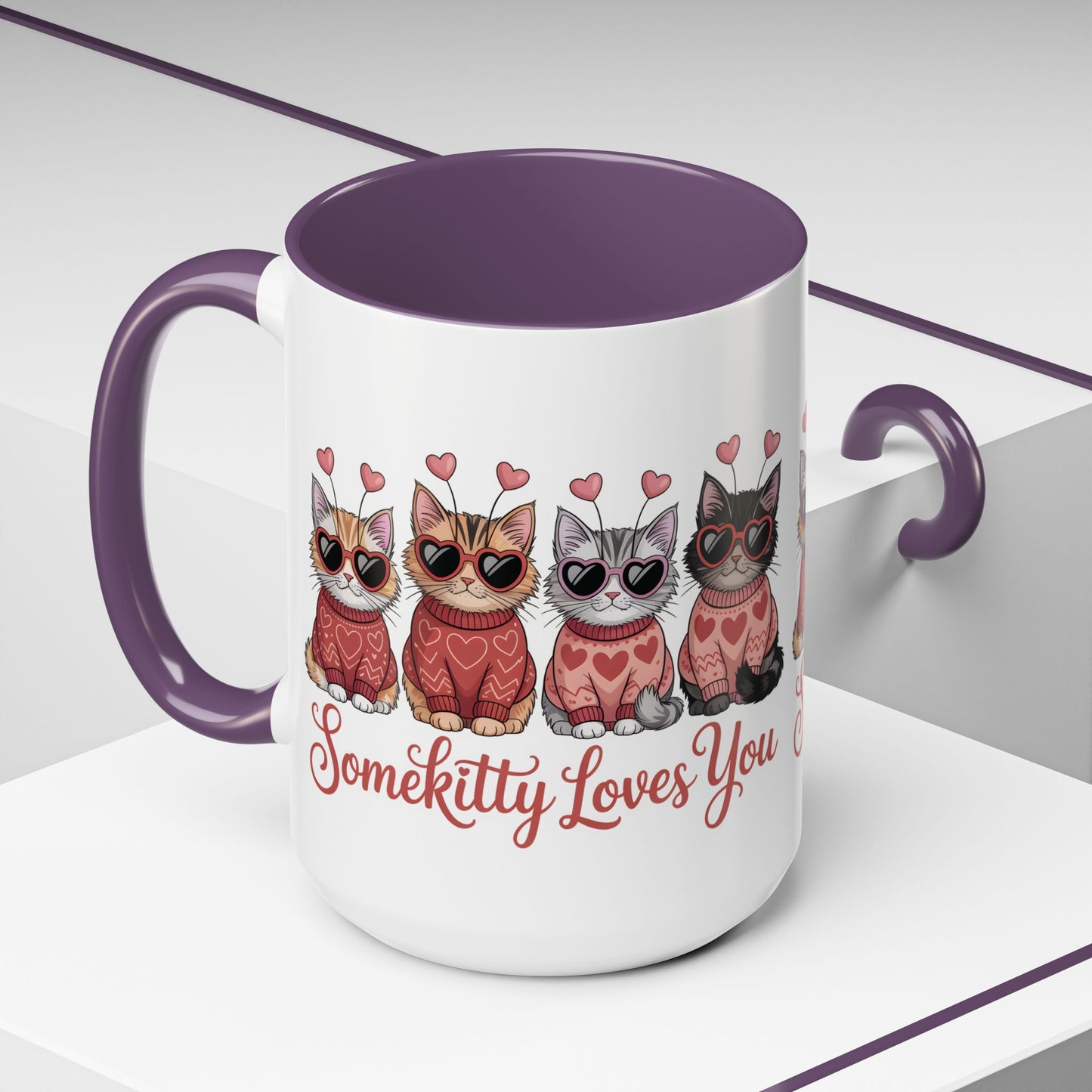Valentine Kitty Mug | kitten Coffee Cup | cat Lover Gift | Valentines Day Mug |