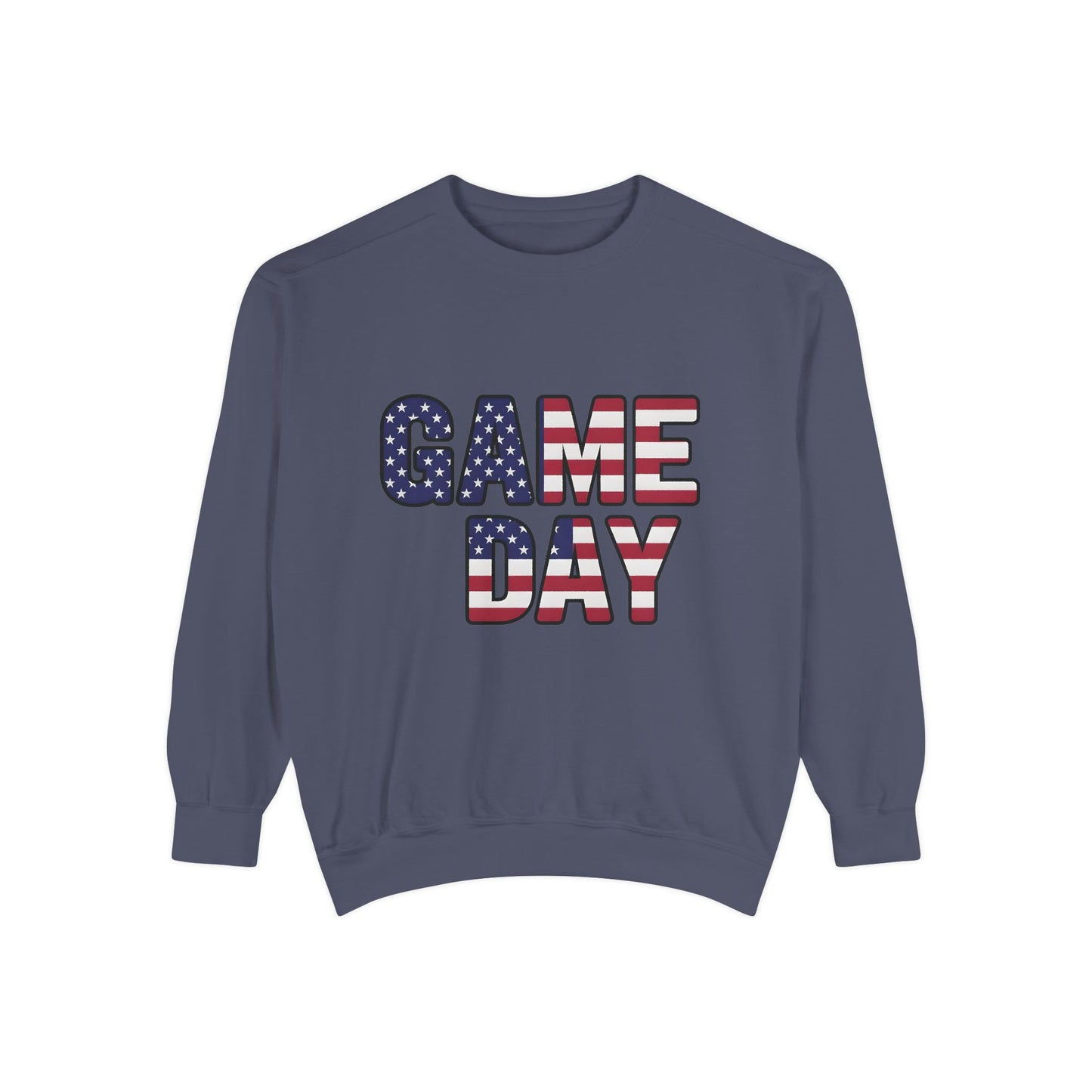 Game Day Comfort Colors sweatshirt, patriotic sweater, sports apparel.