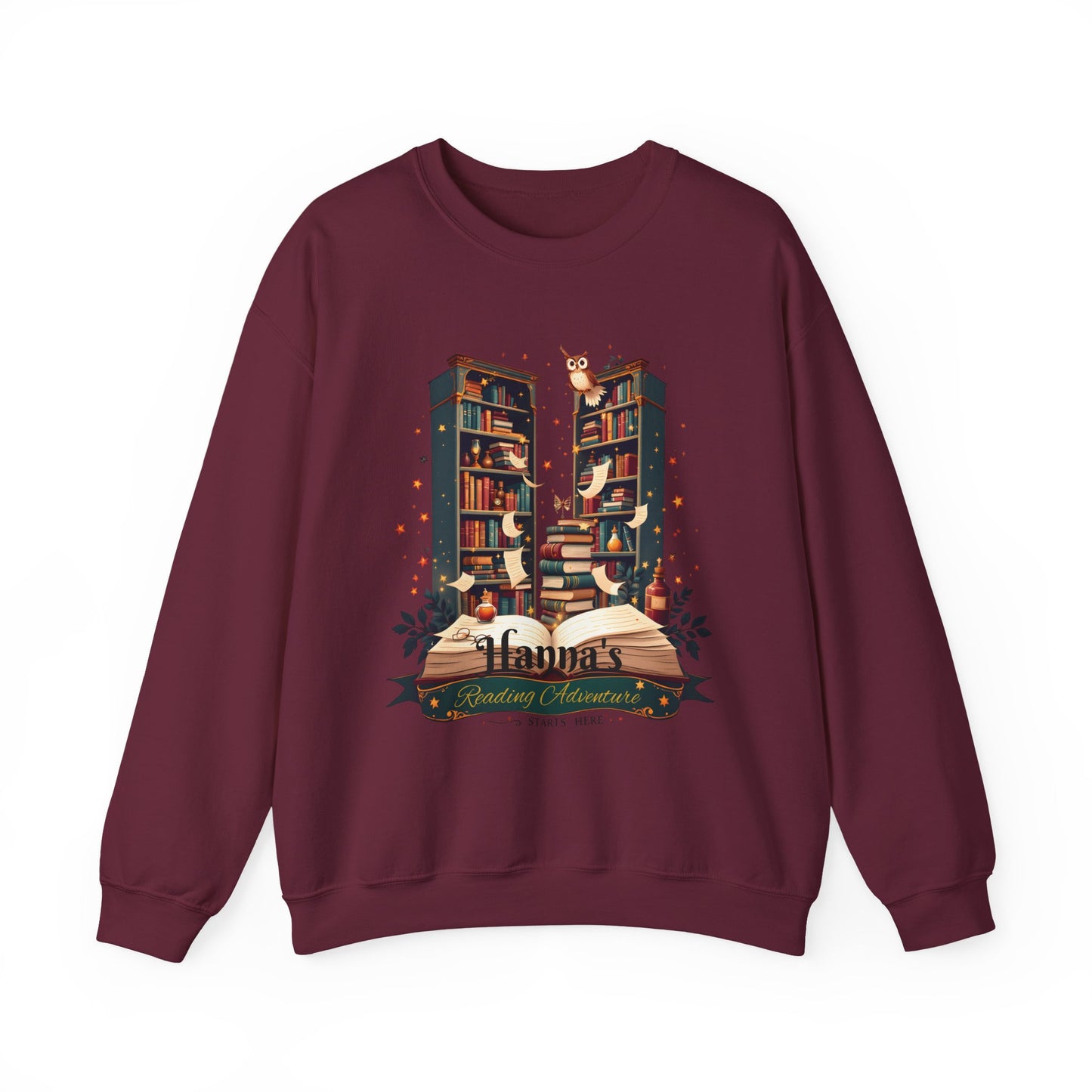 Personalized Book Lover Sweatshirt,Custom Name Reading Adventure Gift, Cozy Bookish Sweater, Reading Nook Aesthetic Pullover,bookworm gifts