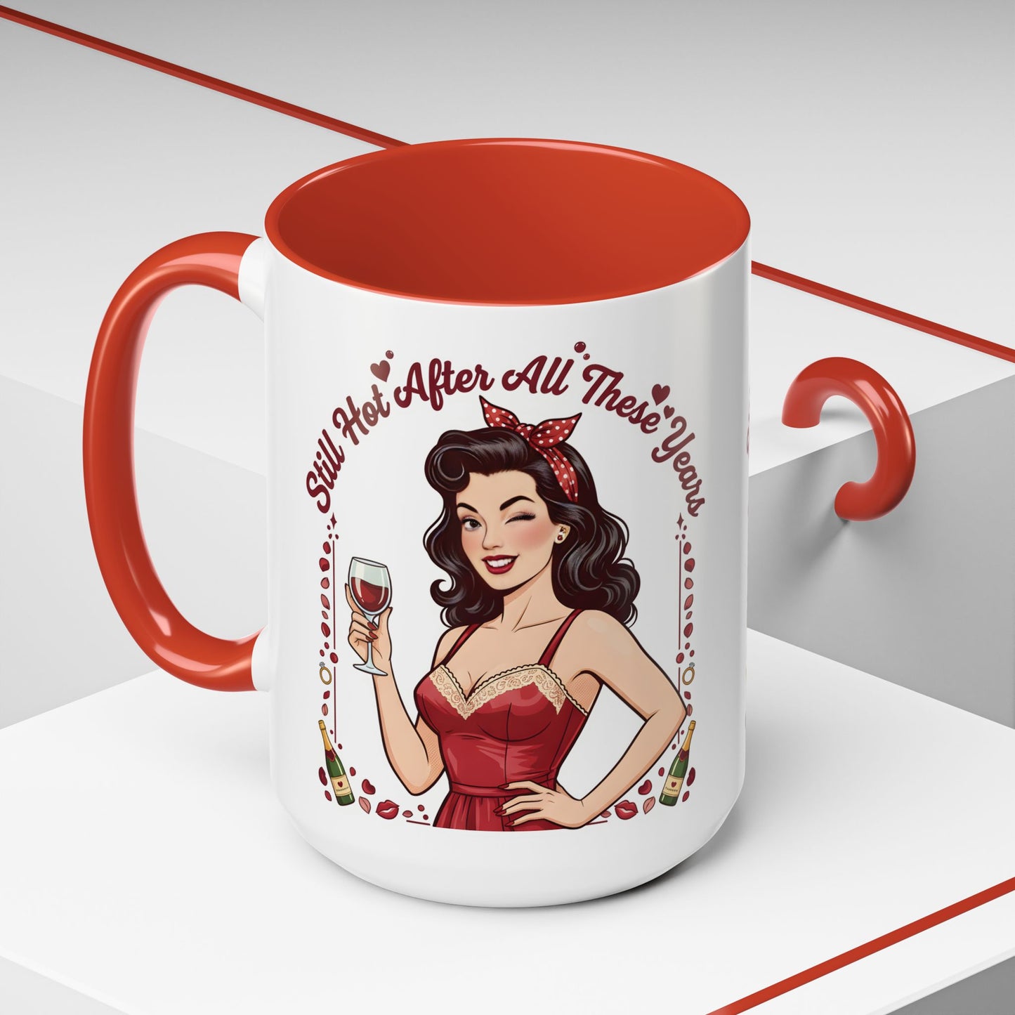 Pin Up Mug | Retro Coffee Mug for Wife | Vintage Anniversary Mug | Valentines Day Gift |