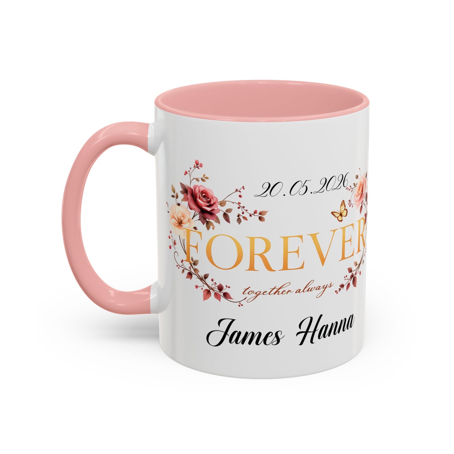 Custom wedding mug, valentines day gift, anniversary mug, bridal shower mug.