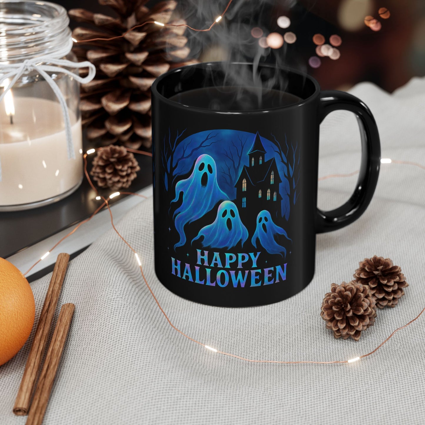 Holographic Style Ghost Mug,Sip your coffee in style and let these adorable ghosties make every cup feel like a festive celebration.