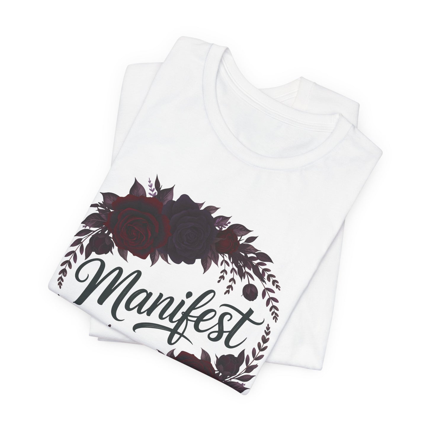 Manifest Witchy T-Shirt | Dark Feminine Floral Shirt | Witchy Glam Manifestation Tee | Spiritual Goddess Moon Graphic Top