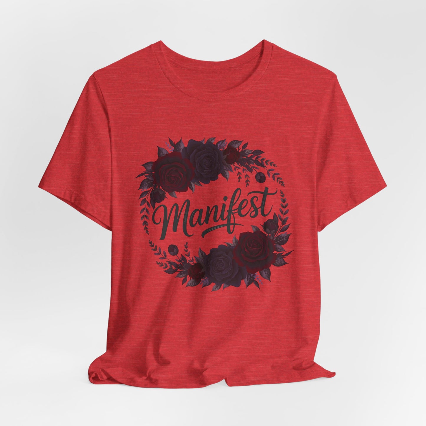 Manifest Witchy T-Shirt | Dark Feminine Floral Shirt | Witchy Glam Manifestation Tee | Spiritual Goddess Moon Graphic Top