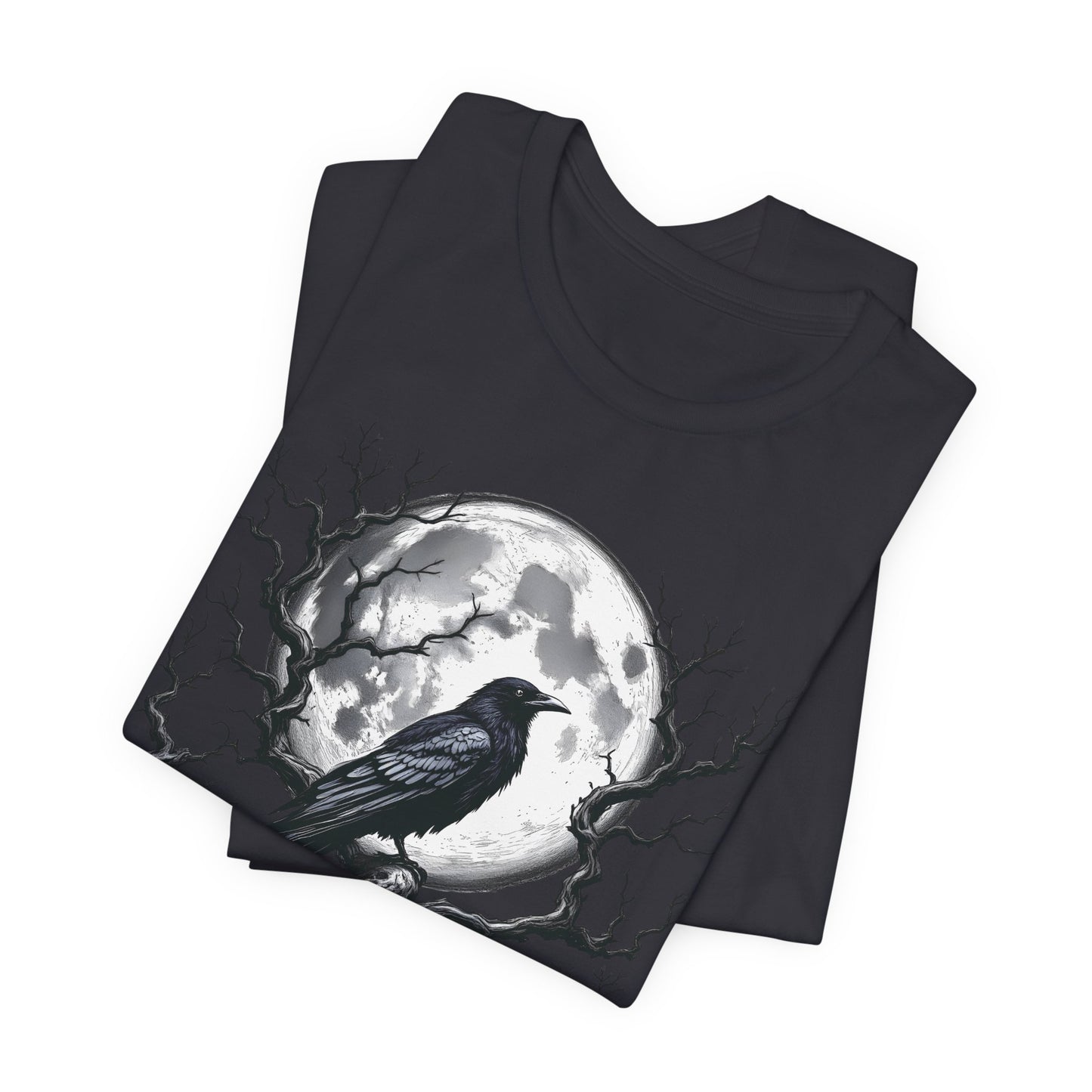 Moonlit Raven Shirt, Raven T Shirt, Black Crow Tee, Crows T Shirt, Pagan Shirt.