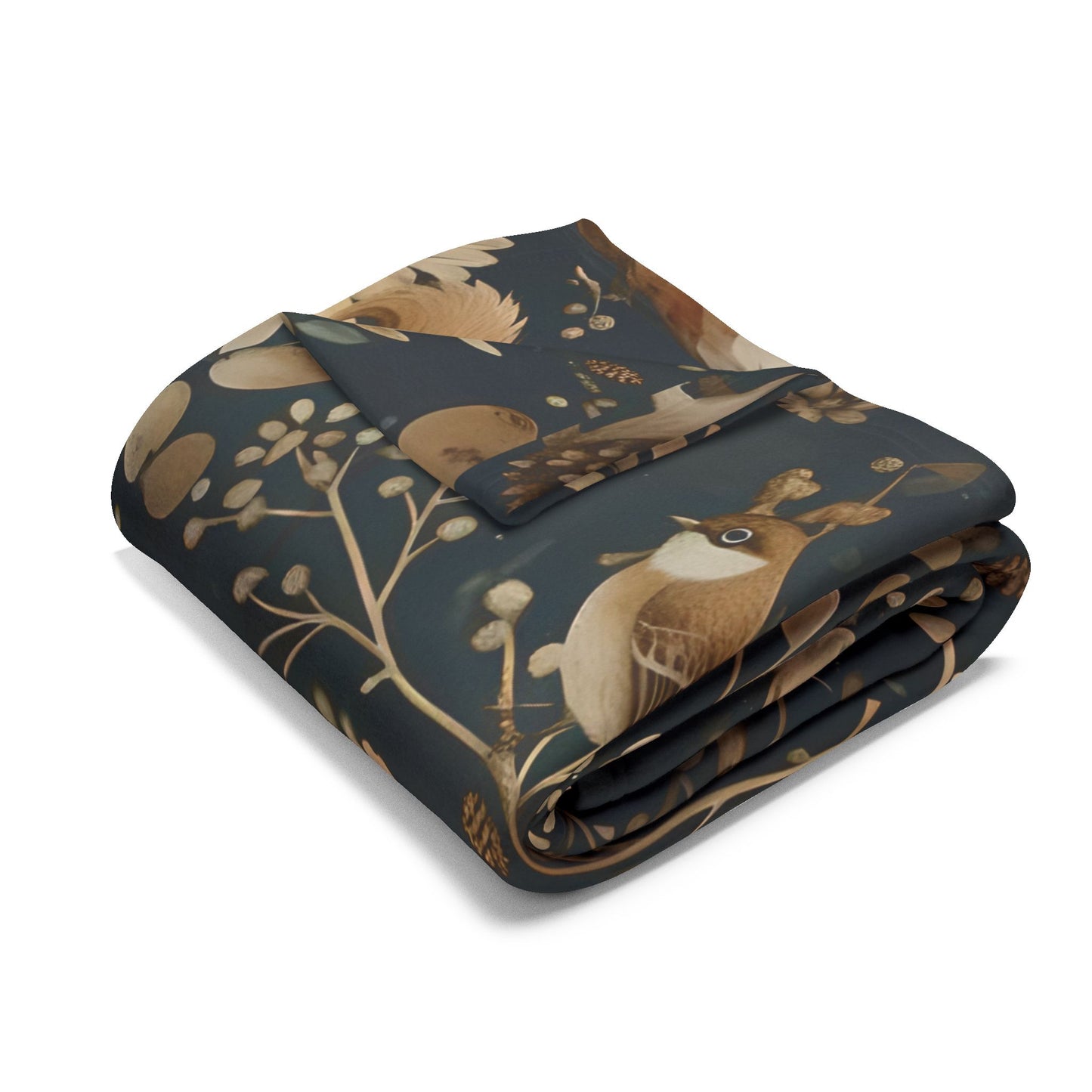 Forest Animal Throw, housewarming blanket, Artic Fleece Throw,  cozy nature home decor.