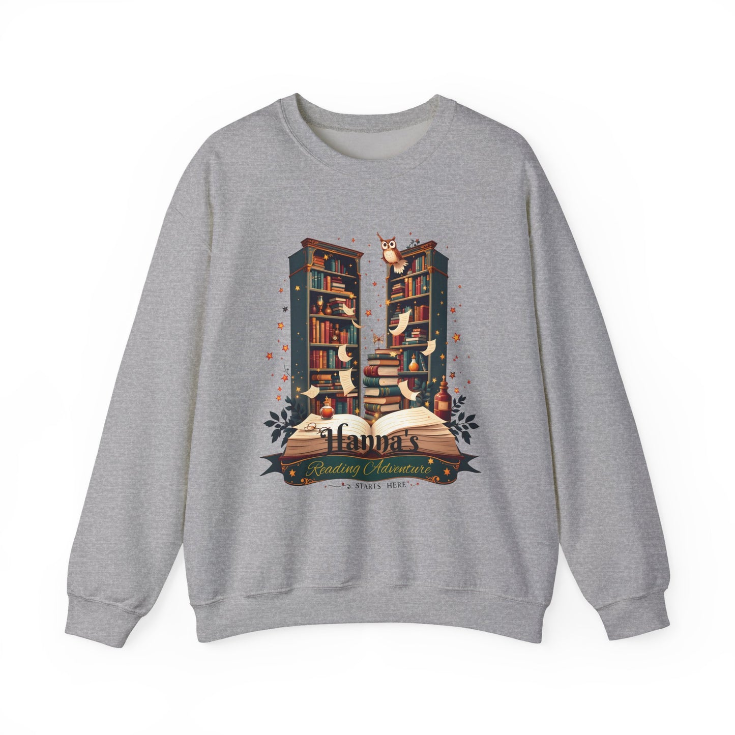 Personalized Book Lover Sweatshirt,Custom Name Reading Adventure Gift, Cozy Bookish Sweater, Reading Nook Aesthetic Pullover,bookworm gifts