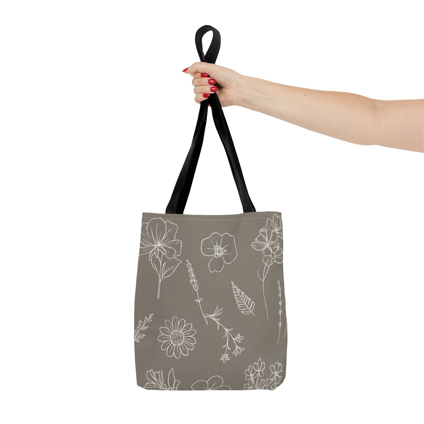 Floral Tote Bag, hand drawn vintage flowers