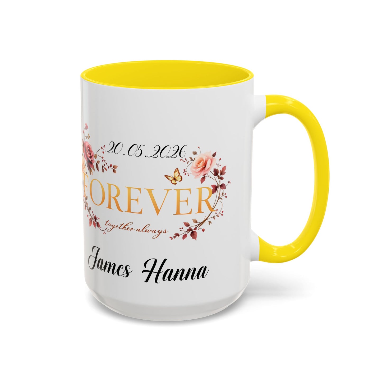 Custom wedding mug, valentines day gift, anniversary mug, bridal shower mug.