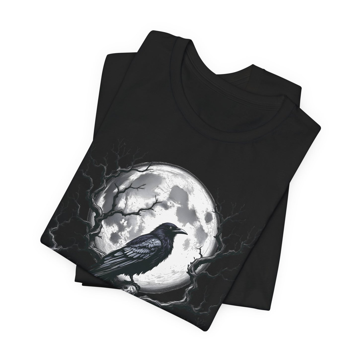 Moonlit Raven Shirt, Raven T Shirt, Black Crow Tee, Crows T Shirt, Pagan Shirt.