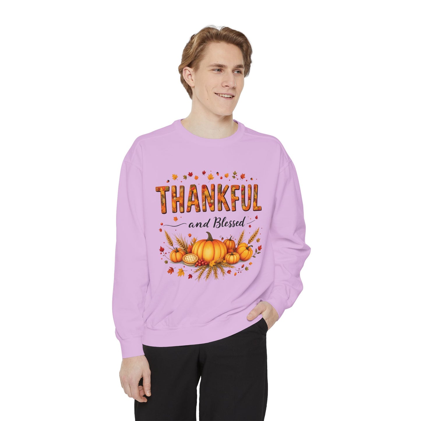 Thankful and Blessed Sweatshirt, Cozy Fall Apparel, Thankful Blessed ,Cotton, Fall Harvest Top, Gratitude Casual Wear.
