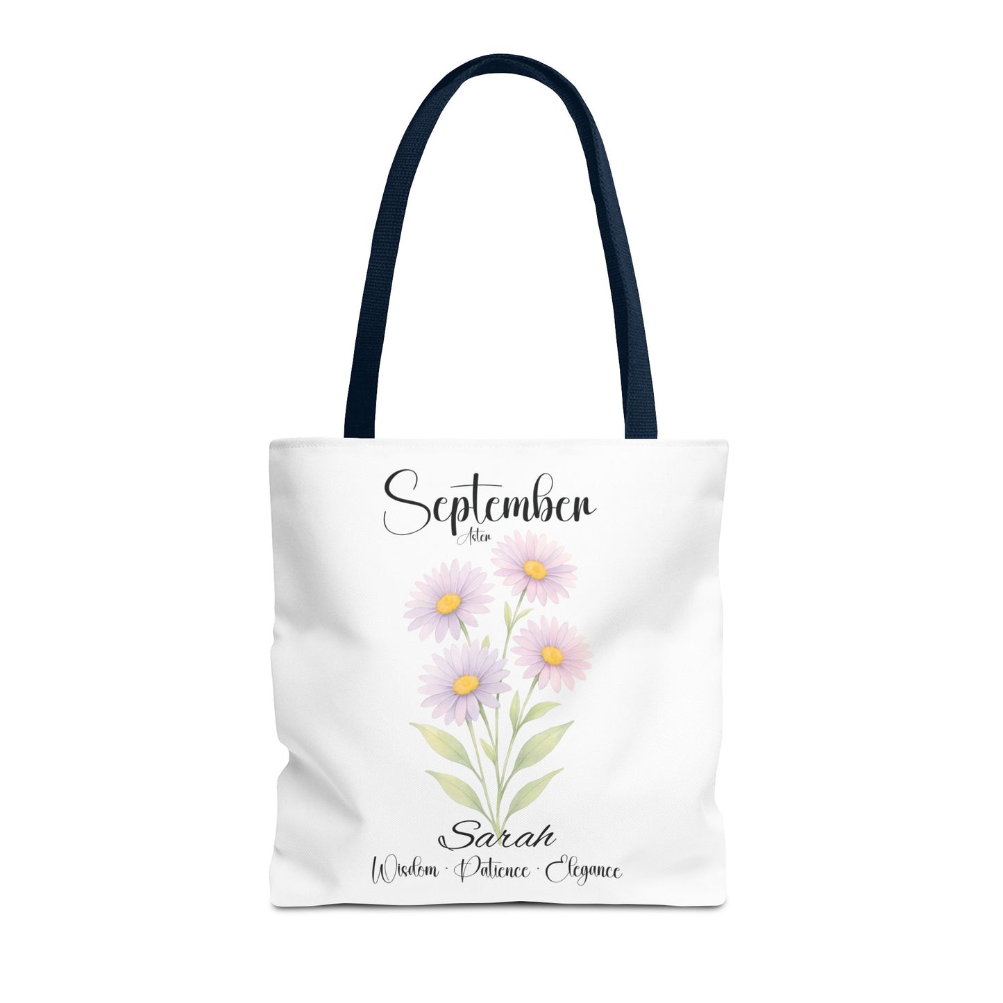 Personalized Best Friend tote bag for her, Birth Month Flower, milestone birthdays.