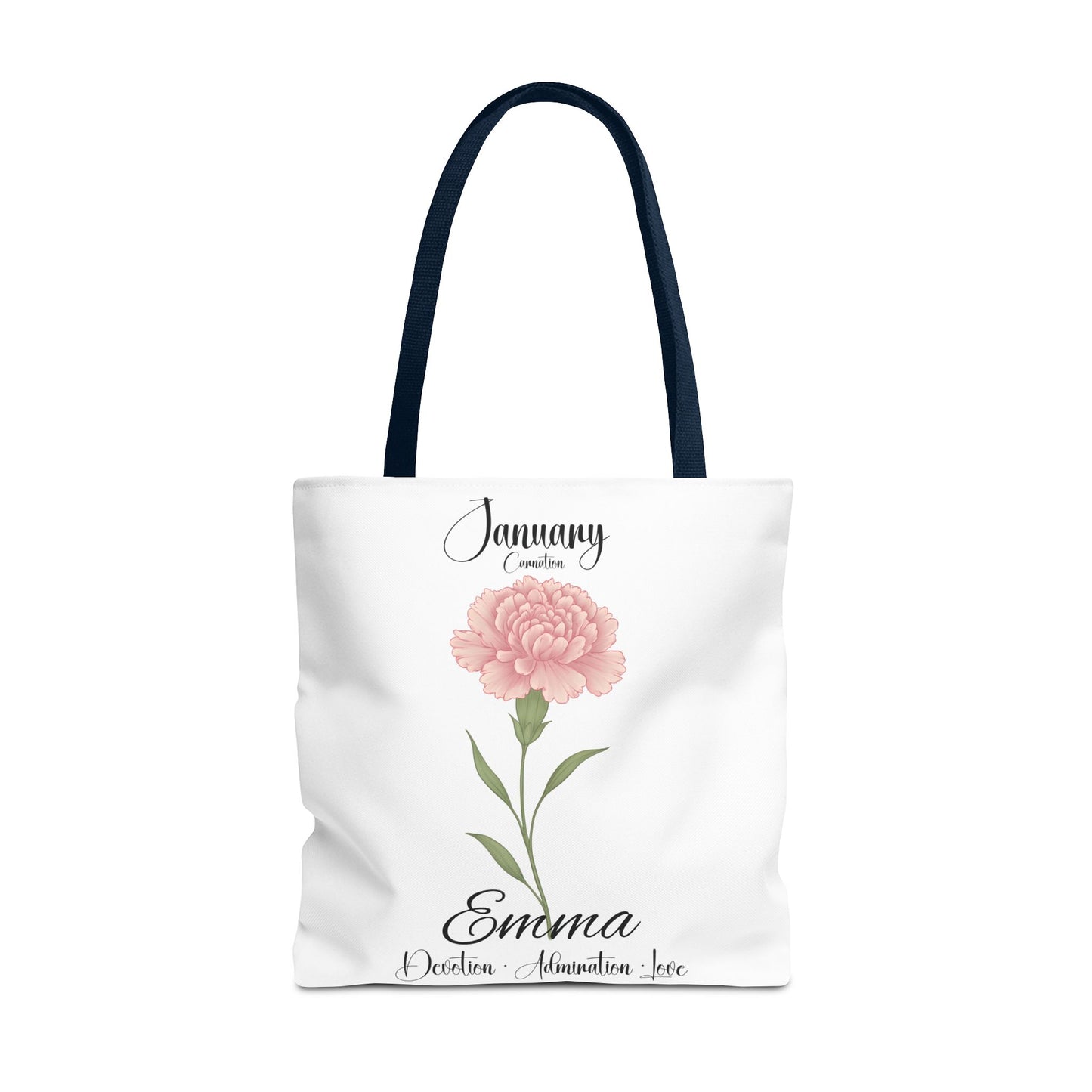 Personlized Birth Month Flower Tote Bag, Botanical Aesthetic Canvas Tote Bag, Bestfriend Gift