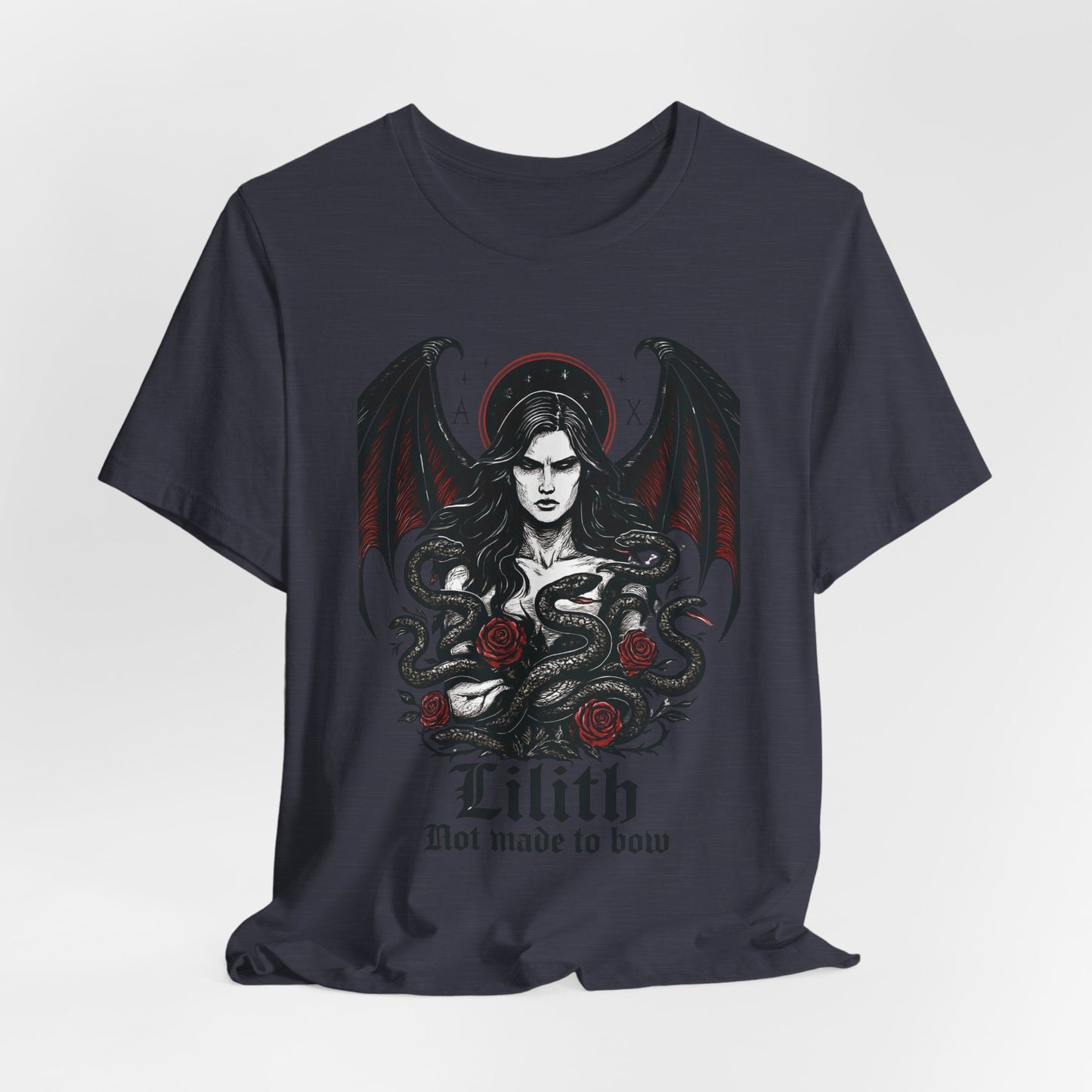 Goddess Lilith Graphic T-shirt, Whether you're drawn to witchy things or simply love the Lilith goddess, this piece adds a touch of mystery and power to your wardrobe.