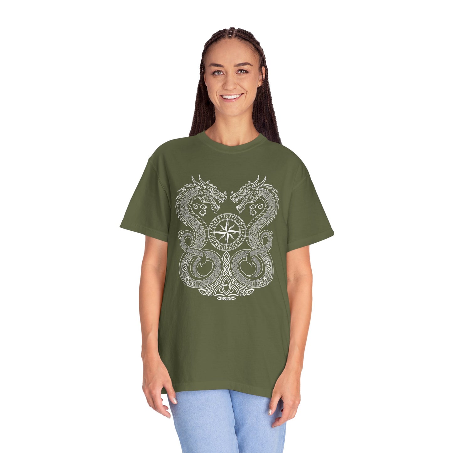 Nordic dragon compass shirt, pagan clothing, comfort colors