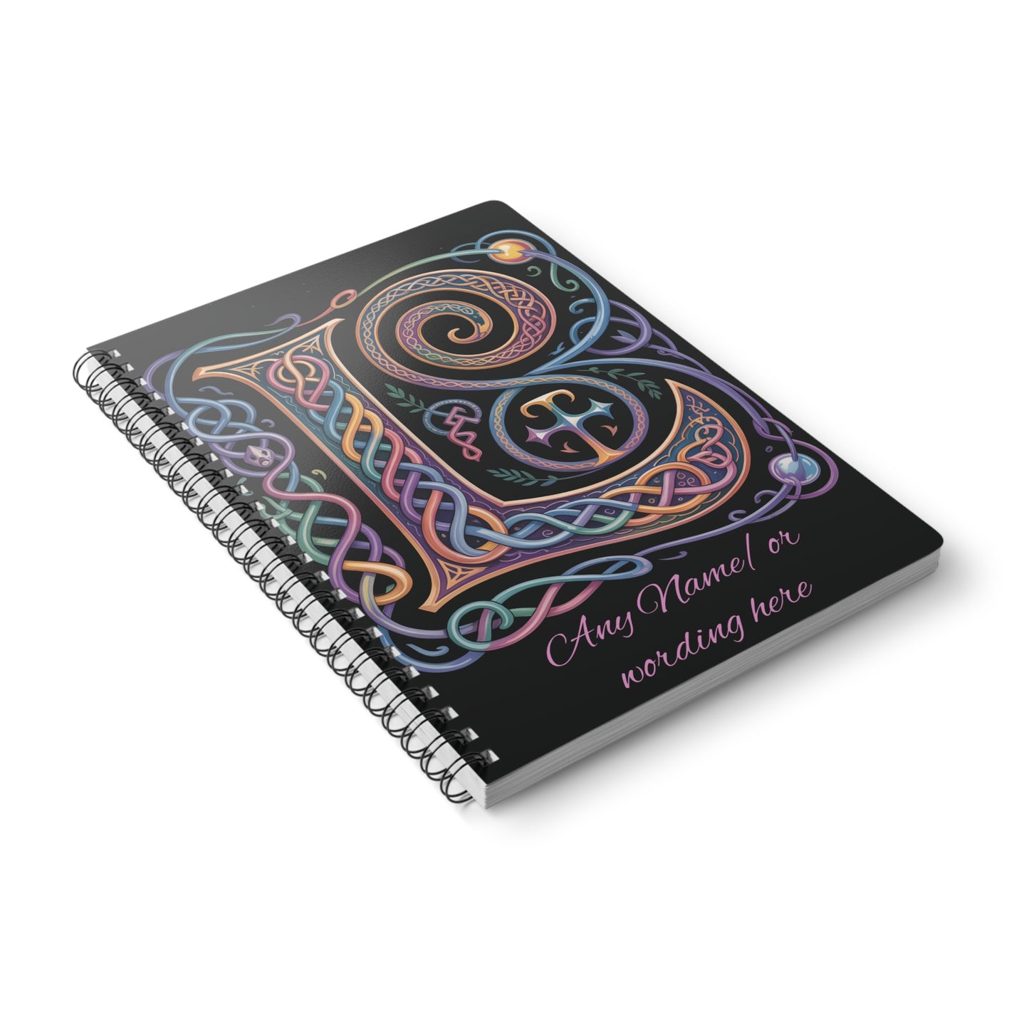 Personalized Norse Witchy Monogram A5 Notebook, Custom Journal,Monogram Notebook, Grimoire Journal, Book Of Shadows, Viking Grimoire Journal