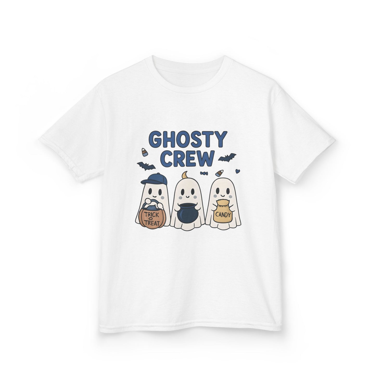 Ghosty Crew TrickorTreat Tee,Be part of the Ghosty crew. Step into the enchanting world of Halloween with the Ghosty Crew Trick or Treat Tee.crew.