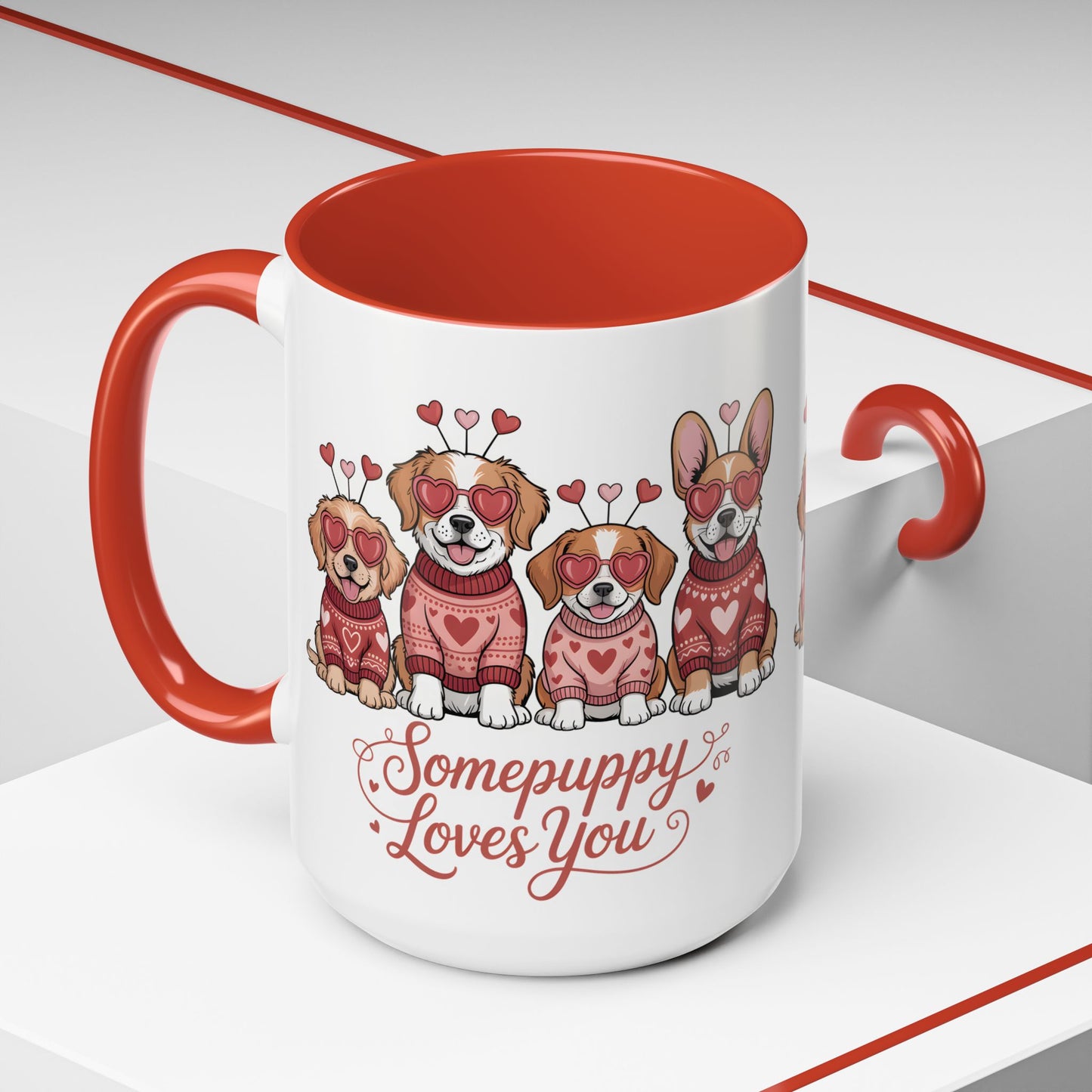 Valentine Dog Mug | Cute Puppy Coffee Cup | Dog Lover Gift | Valentines Day Mug |