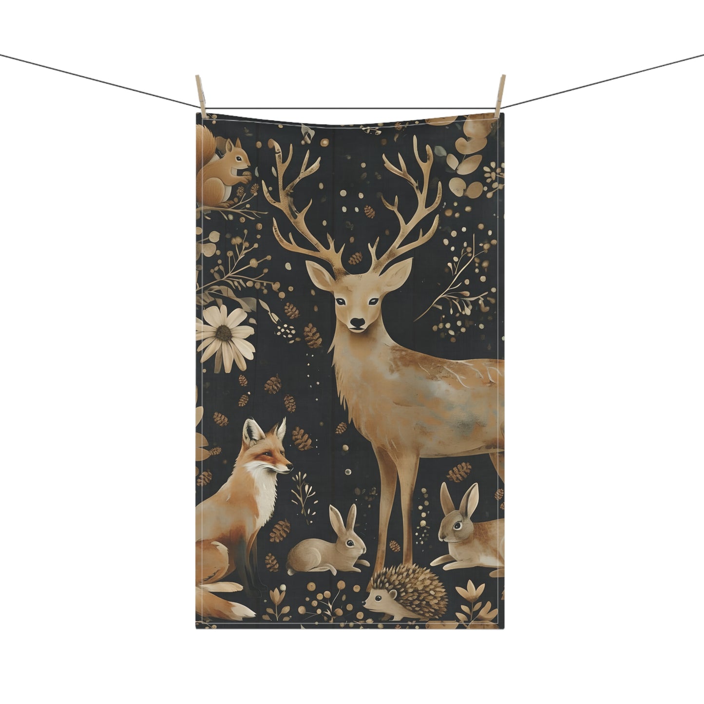 Rustic Tea Towels for Home Decor ,Woodland Animal Kitchen Linens, Cottage Core Style, House Warming Gift, Farmhouse Charm