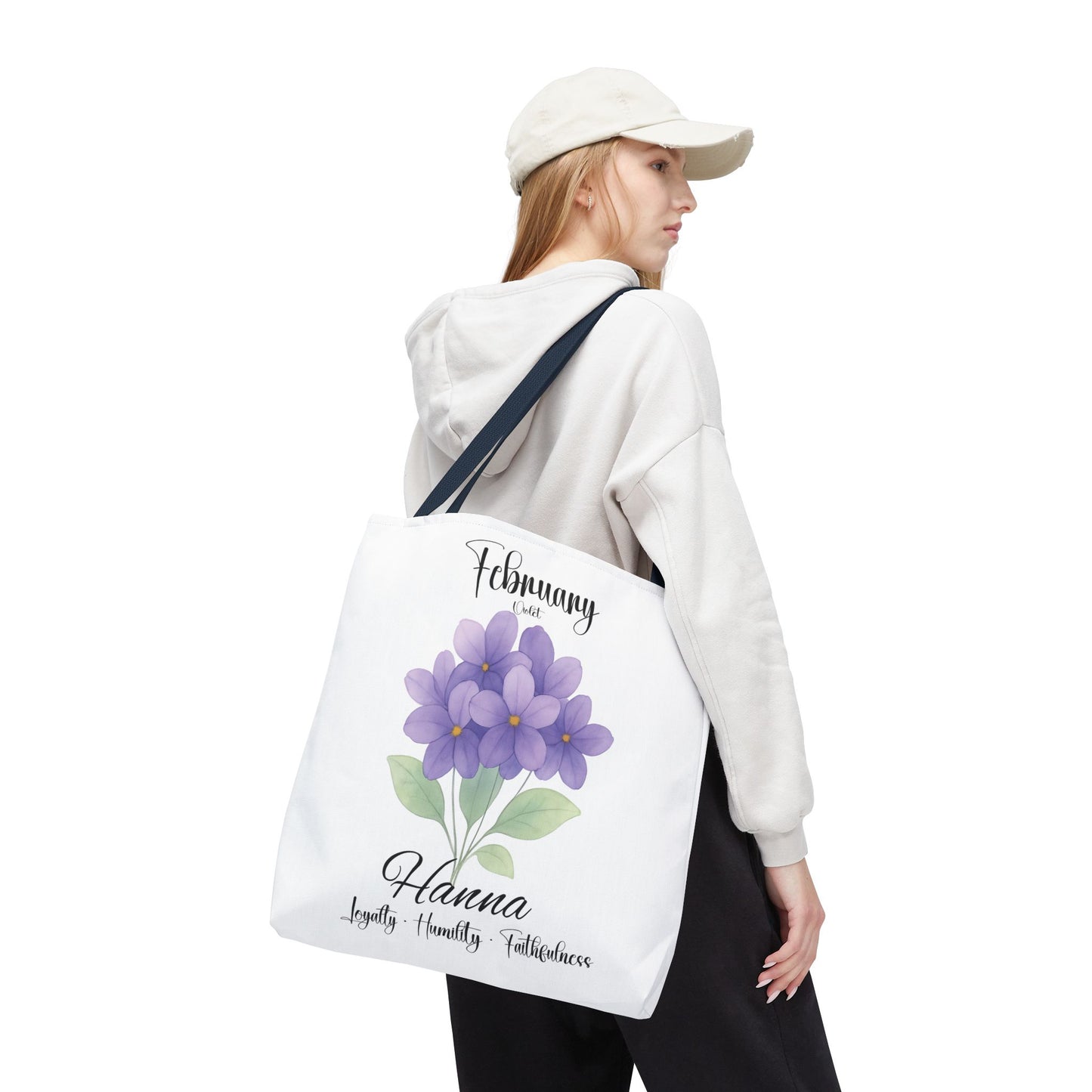 Personalized  floral gift tote bag for her, birth month flower, milestone birthdays, bestfriend gift.