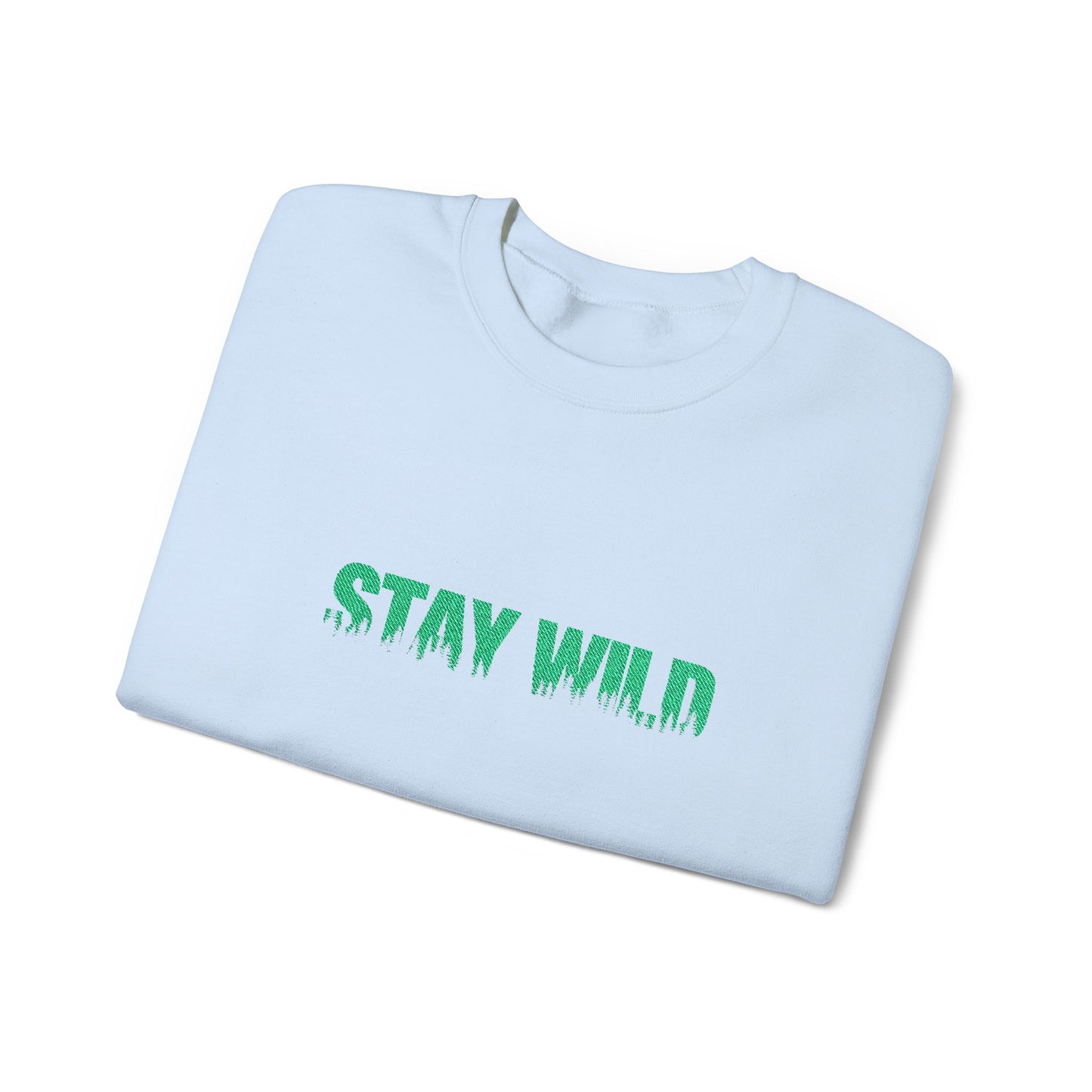 Stay Wild Forest Graphic Embroidered Nature Crewneck, Outdoors Sweatshirt, Hiking & Camping Gift