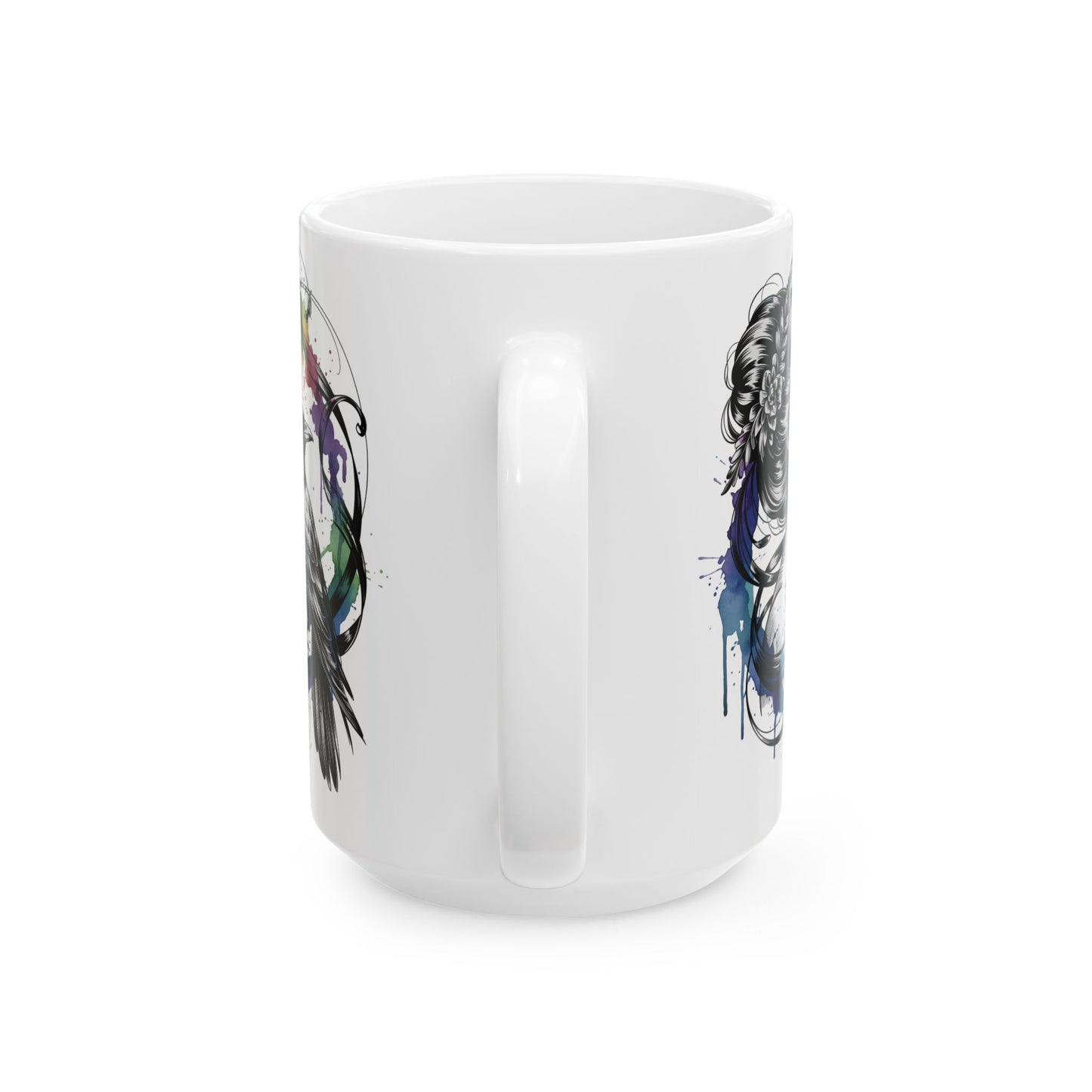 Morrigan mug, raven coffee cup,dark goddess witchy gift for her, ceramic alternative gift.