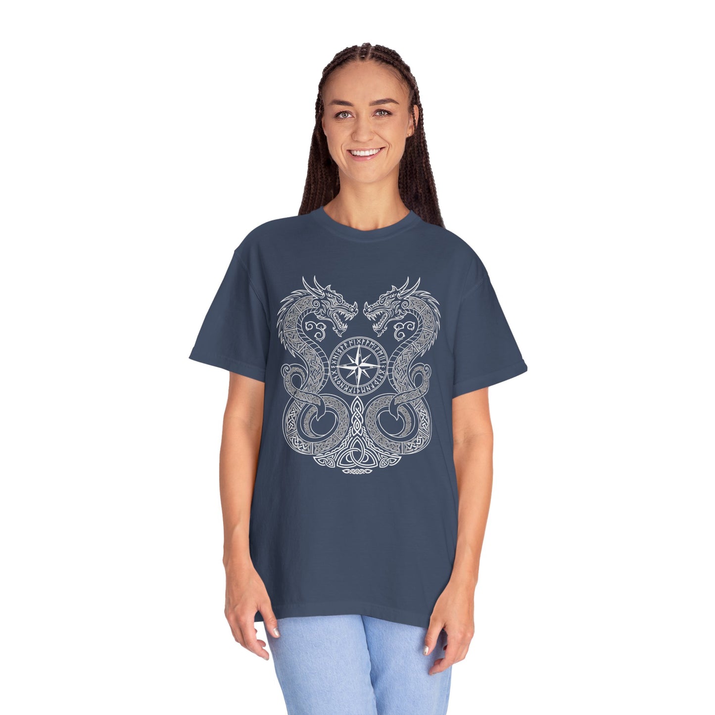 Nordic dragon compass shirt, pagan clothing, comfort colors