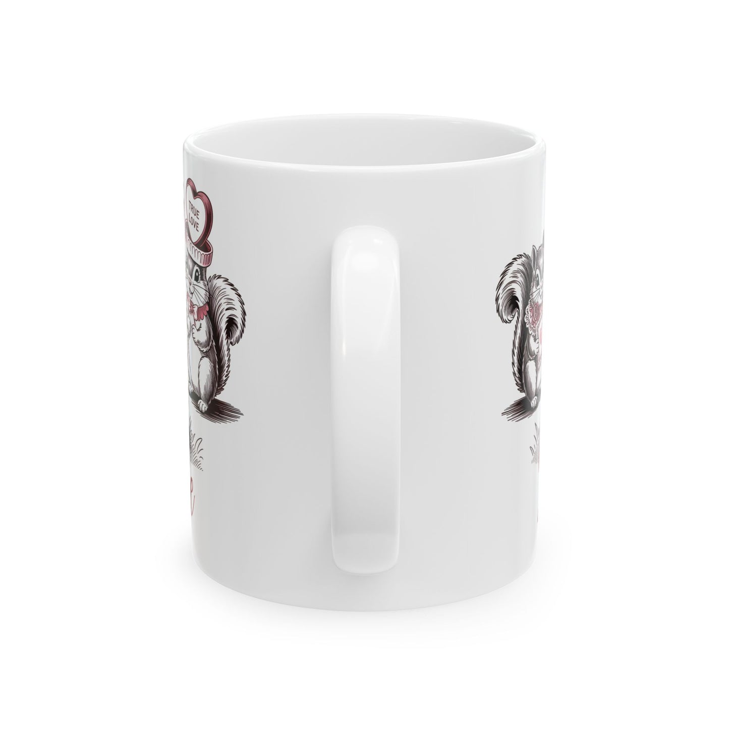 Valentines mug, Rustic woodland cute gift idea, Personalized squirrel mug