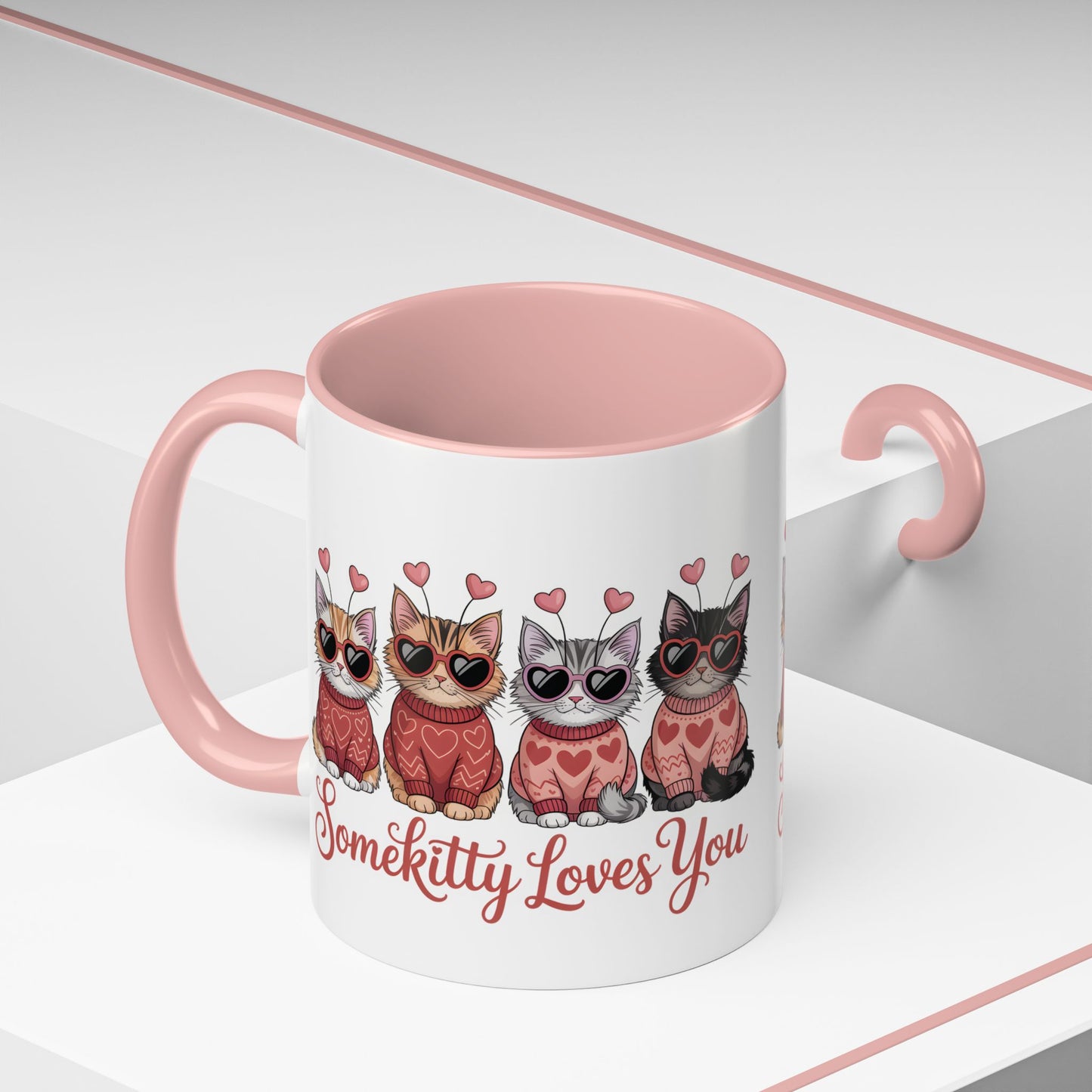 Valentine Kitty Mug | kitten Coffee Cup | cat Lover Gift | Valentines Day Mug |