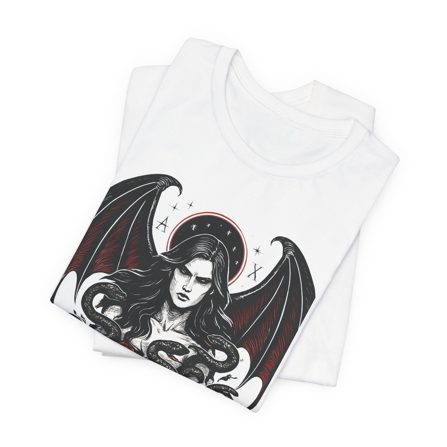 Goddess Lilith Graphic T-shirt, Whether you're drawn to witchy things or simply love the Lilith goddess, this piece adds a touch of mystery and power to your wardrobe.