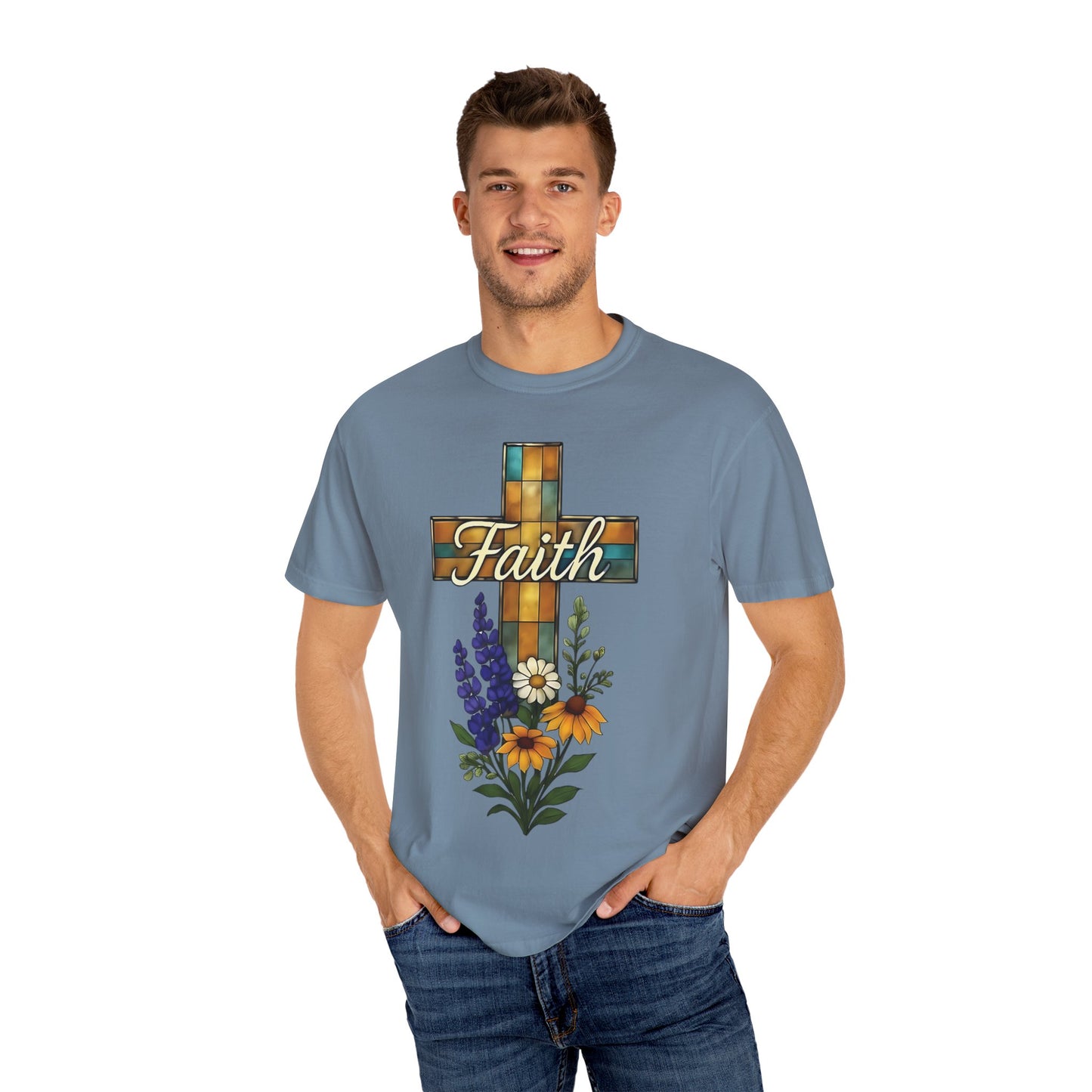Christianity Faith Cross Comfort Colors T-shirt, Christianity gift or elevating your own collection of Christian merch, this shirt is a testament to the belief that God is good.
