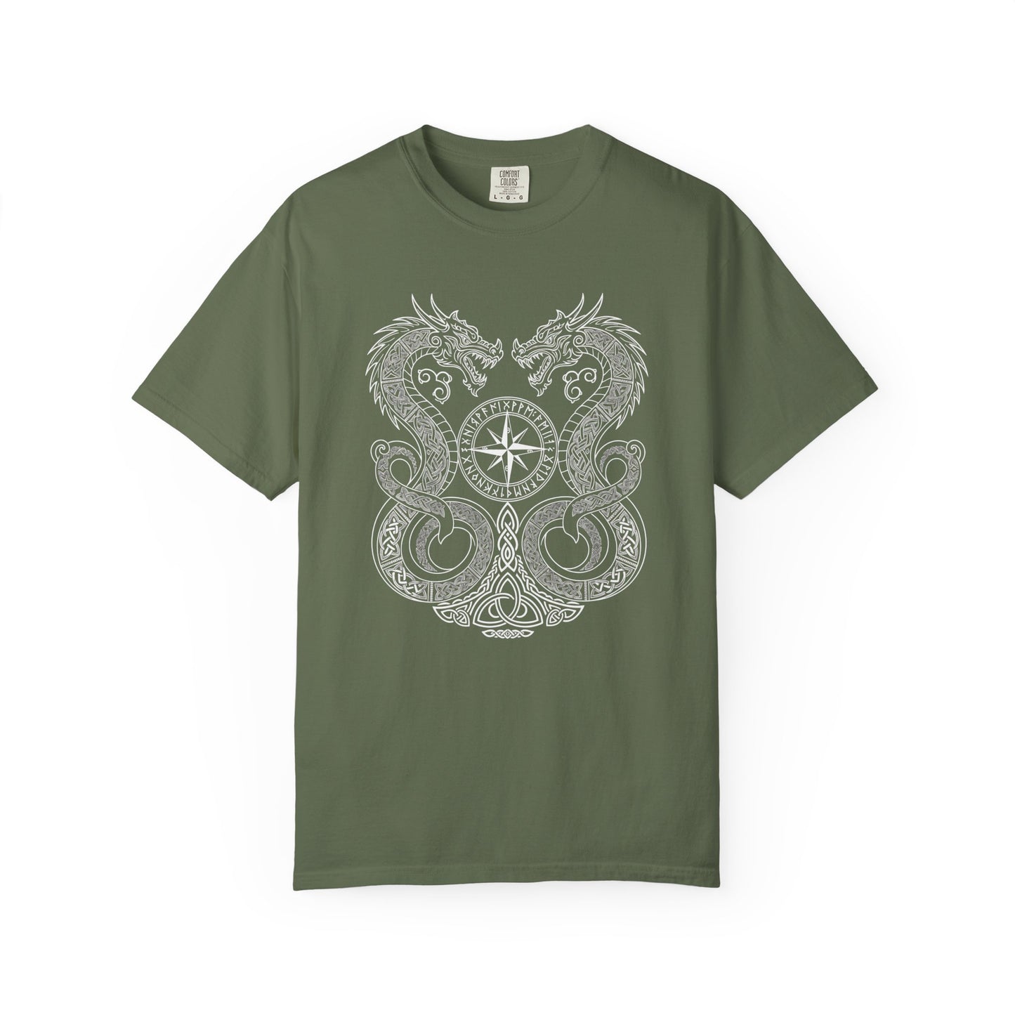 Nordic dragon compass shirt, pagan clothing, comfort colors