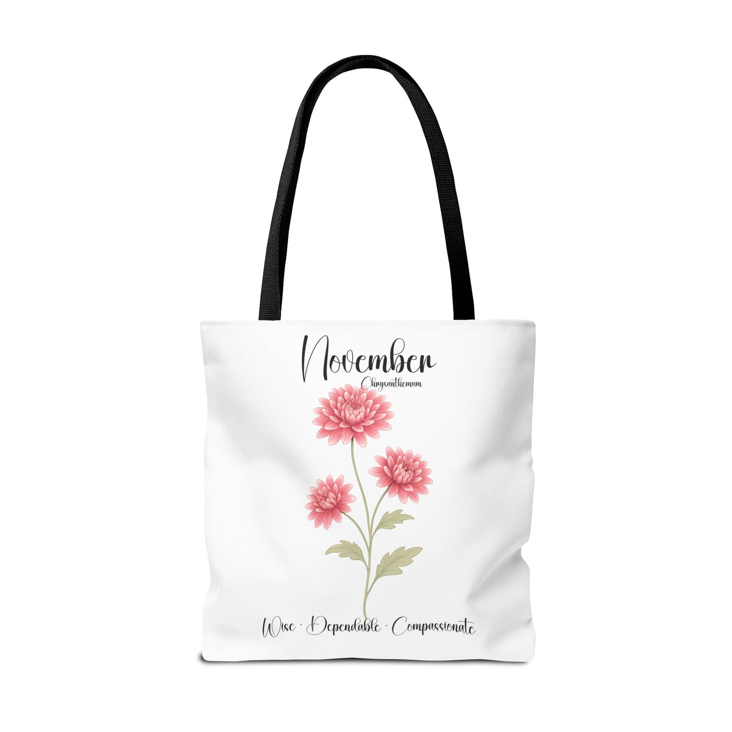Personlized Birth Month Flower Tote Bag, Botanical Aesthetic Canvas Tote Bag, Bestfriend Gift