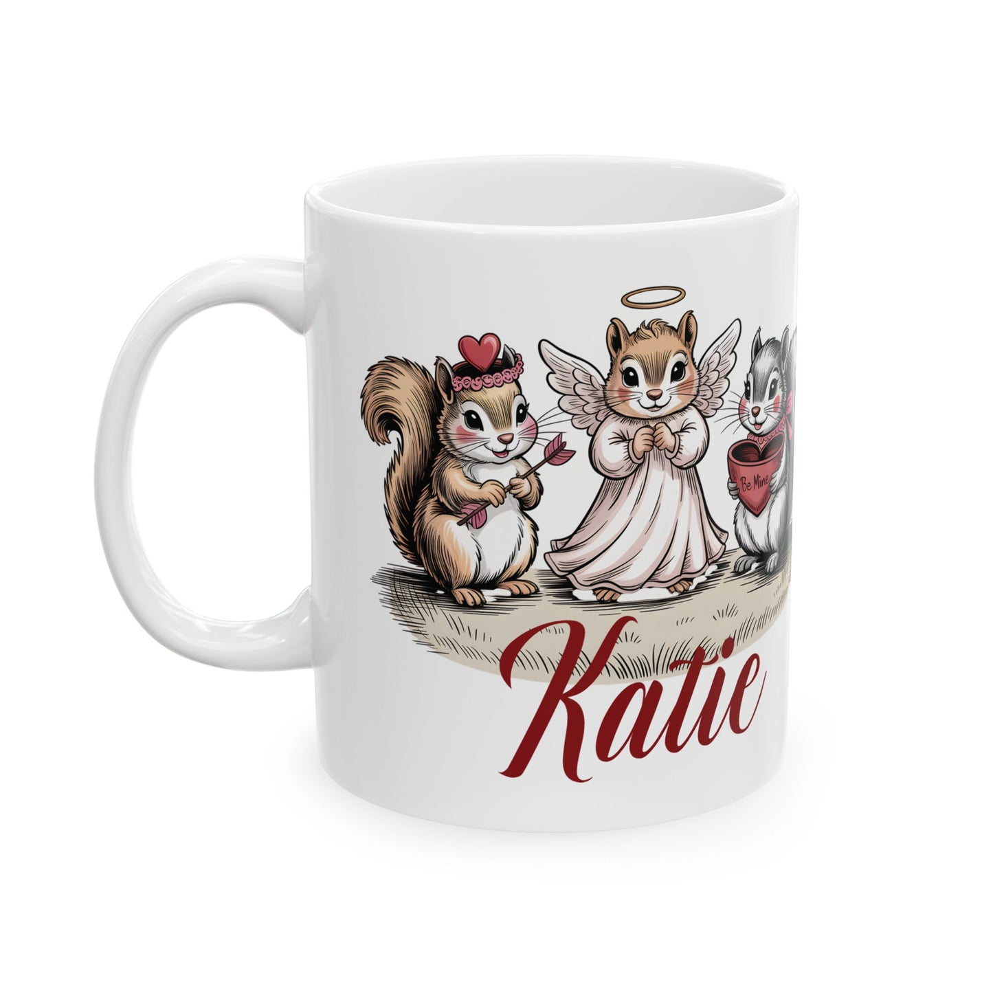 Personalized Squirrel Mug | Cute Valentine Mug | Custom Name Cup | Woodland Animal Gift