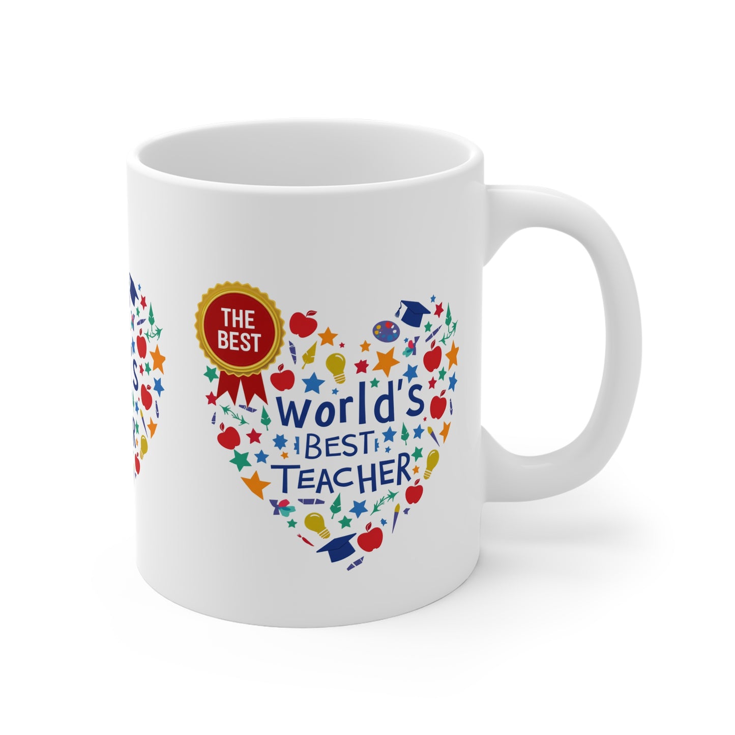 World's Best Teacher Mug - Ideal for teachers, students, or parents looking to show gratitude, it makes a thoughtful gift for Teacher Appreciation Week, end-of-year celebrations, or just-because moments.