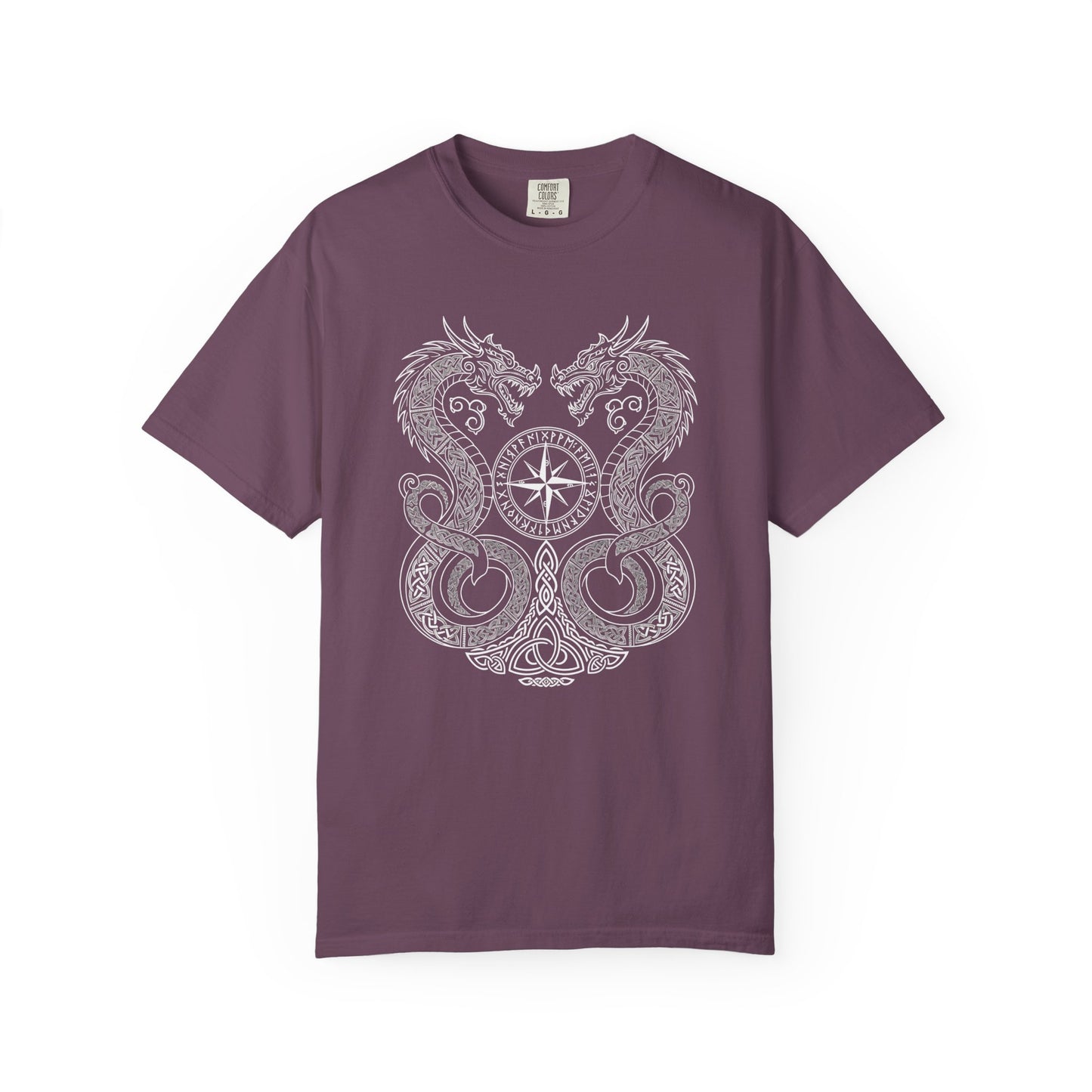 Nordic dragon compass shirt, pagan clothing, comfort colors