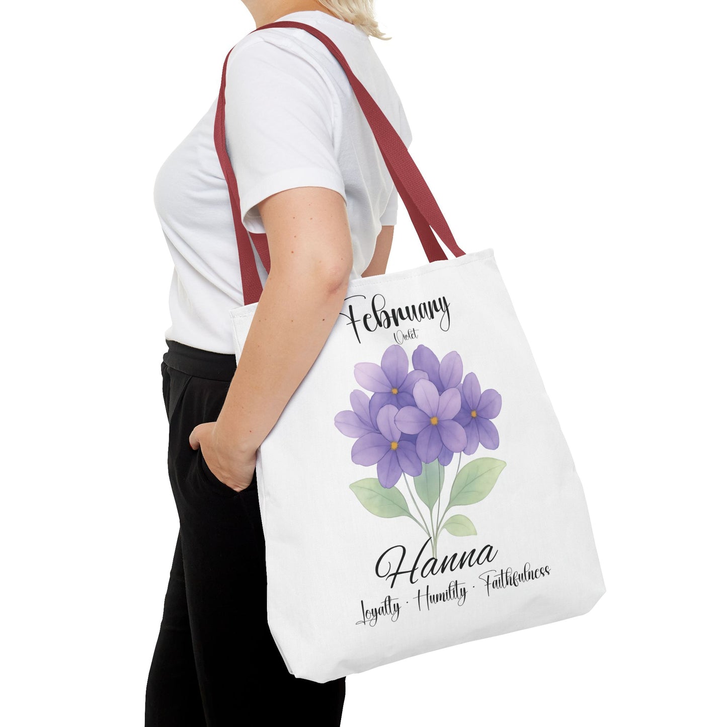 Personalized  floral gift tote bag for her, birth month flower, milestone birthdays, bestfriend gift.