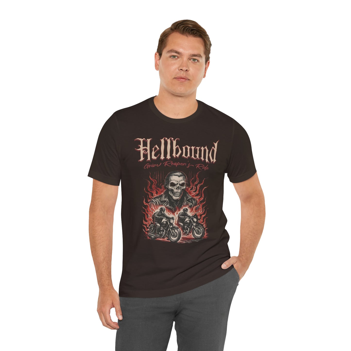 Hellbound Biker Graphic Tee | Motorcycle Skull Rider T-Shirt | Gothic Biker Streetwear