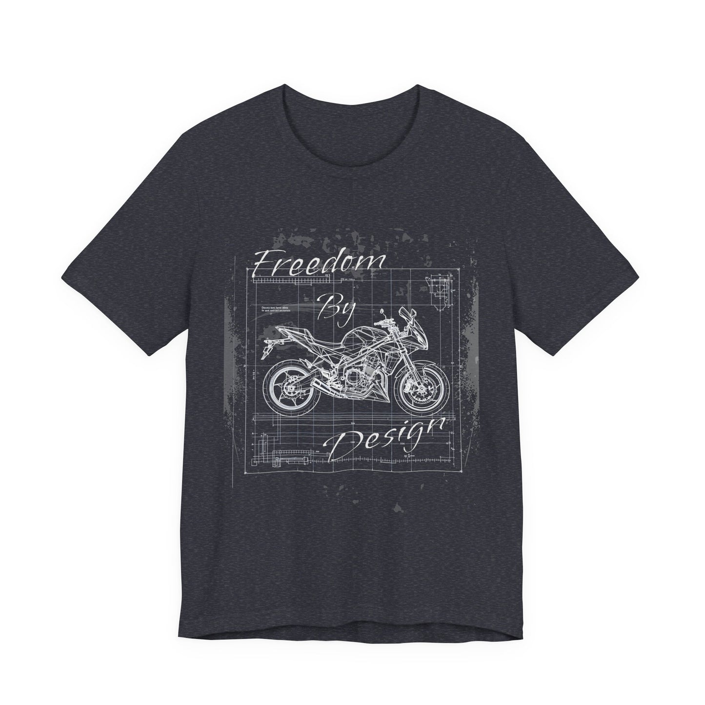 Freedom By Design Motorcycle T-Shirt , Blueprint Motorbike Tee , Biker Dad Gift , Mechanic Shirt , Motorcycle Rider Gift for Him