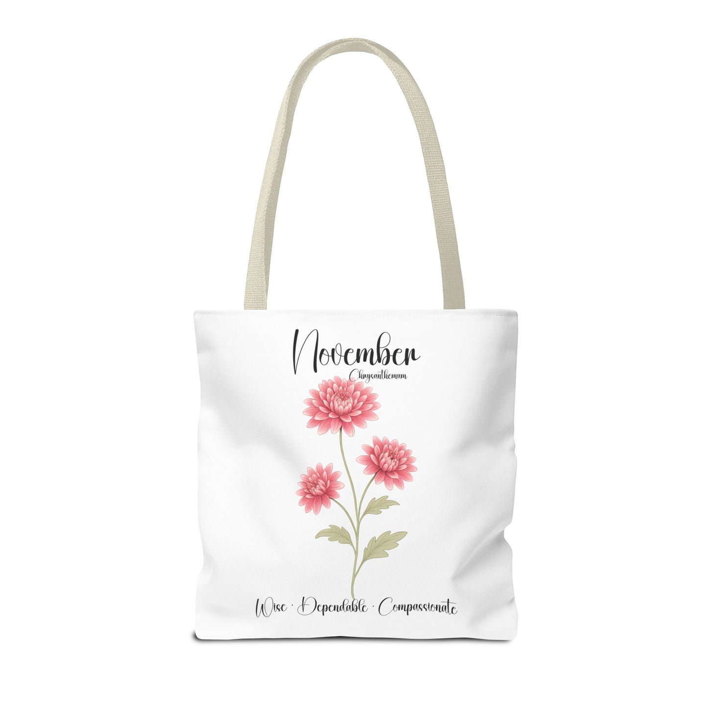 Personlized Birth Month Flower Tote Bag, Botanical Aesthetic Canvas Tote Bag, Bestfriend Gift
