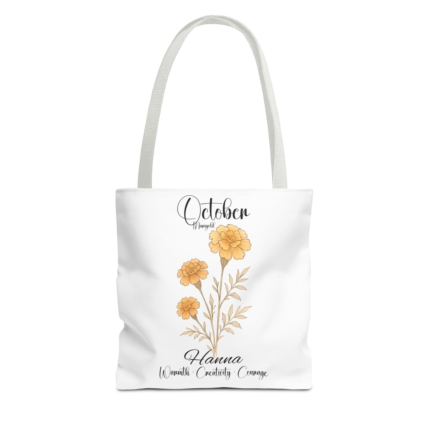 Personalized floral gift tote bag for her, birth month flower, milestone birthdays, bestfriend gift.