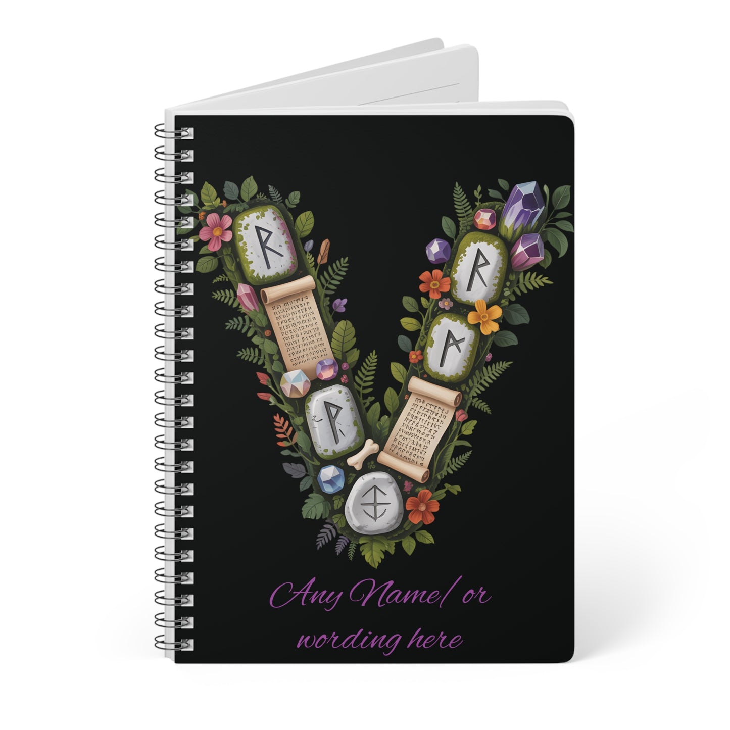 Personalized Norse Witchy Monogram A5 Notebook, Custom Journal, Monogram  Letter "V" Notebook, Grimoire Journal, Book Of Shadows.