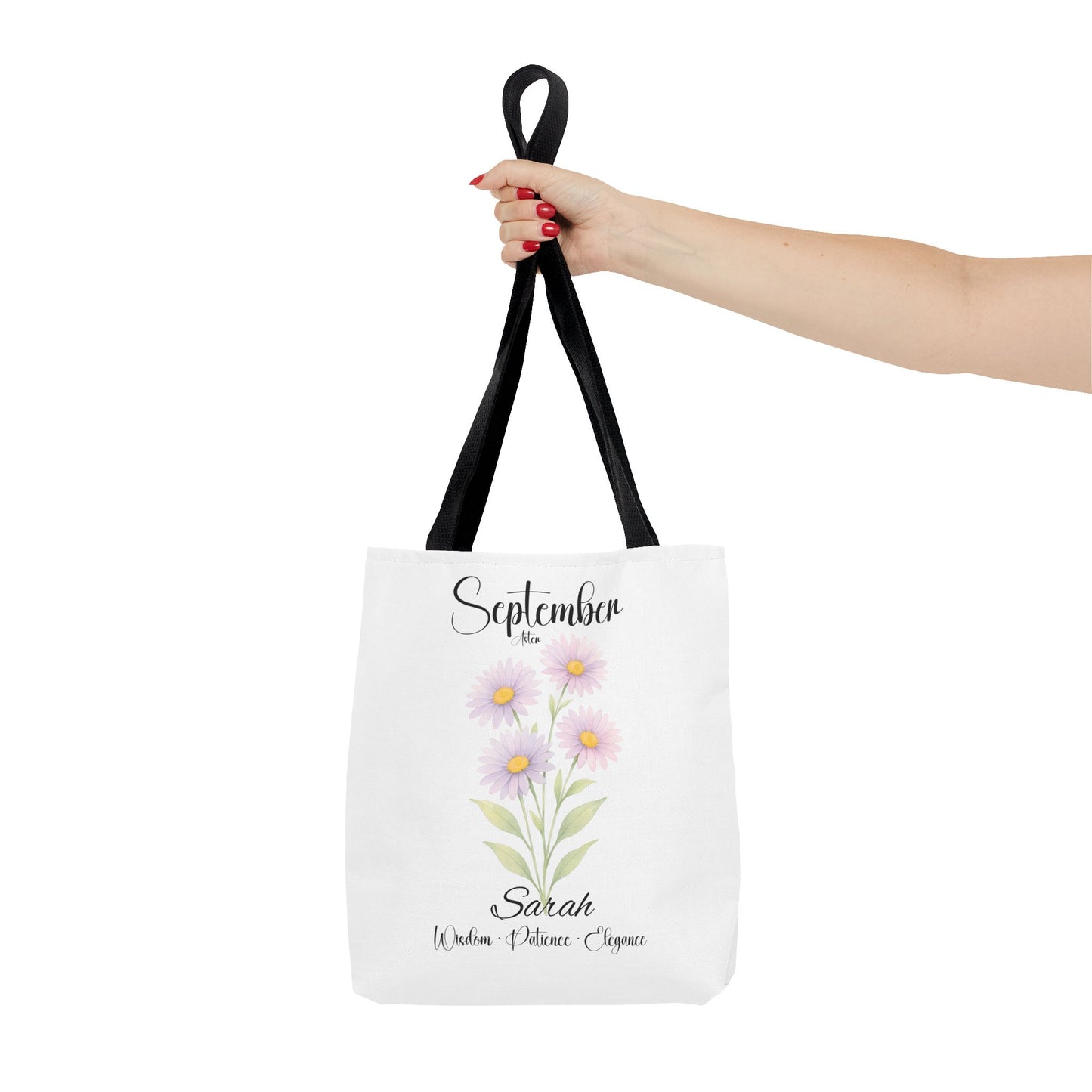 Personalized Best Friend tote bag for her, Birth Month Flower, milestone birthdays.
