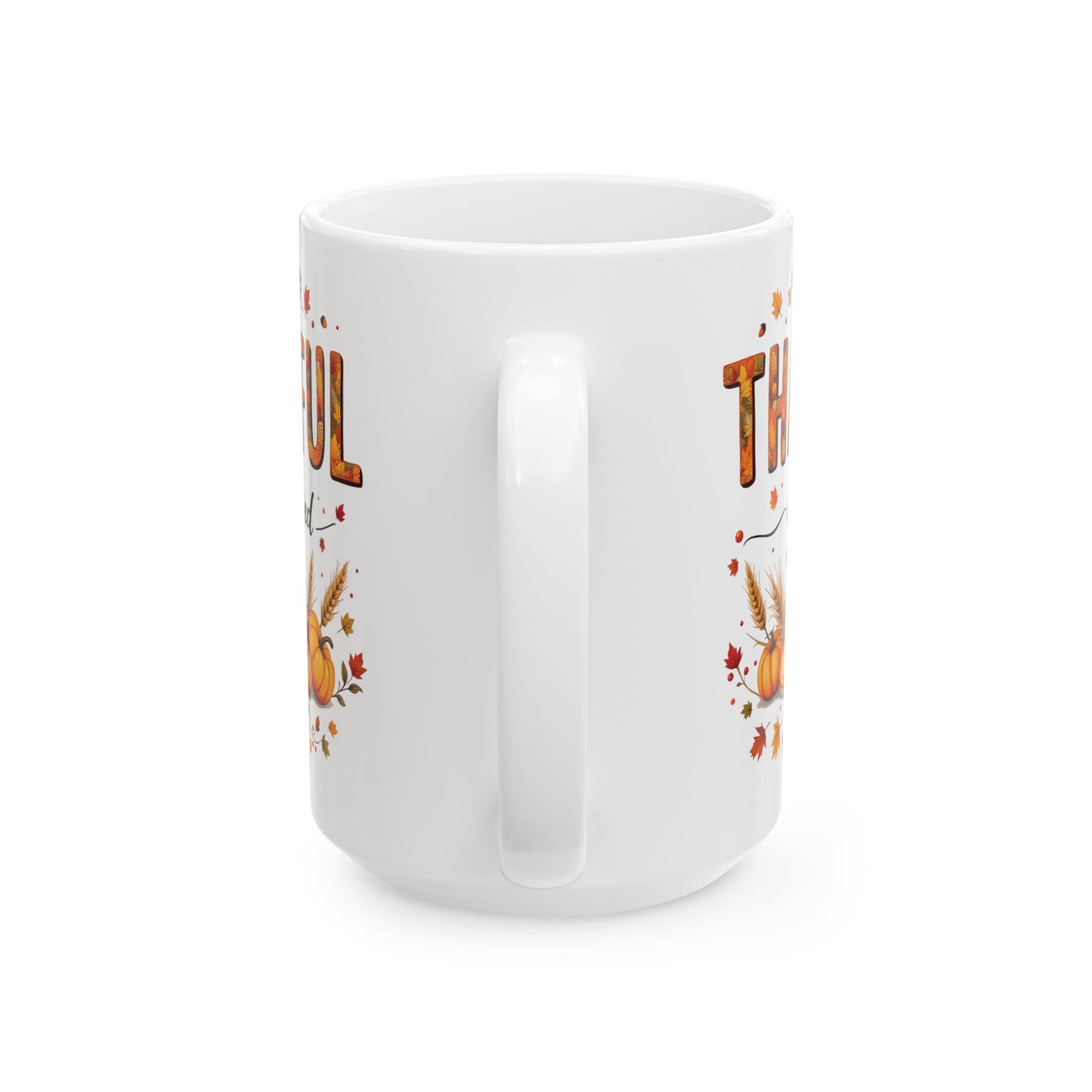 Thankful Fall Ceramic Mug,  Perfect Gift for Thanksgiving,  Seasonal Home Decor