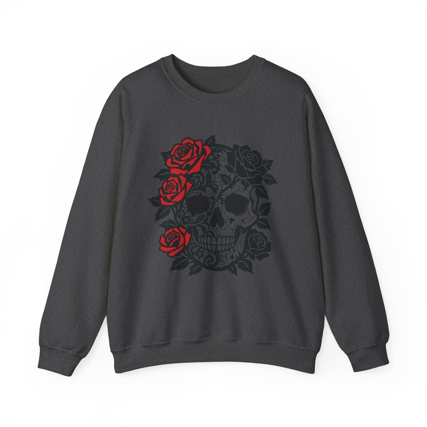 skull and roses gothic sweater, dark academia grunge clothing, alternative gifts.