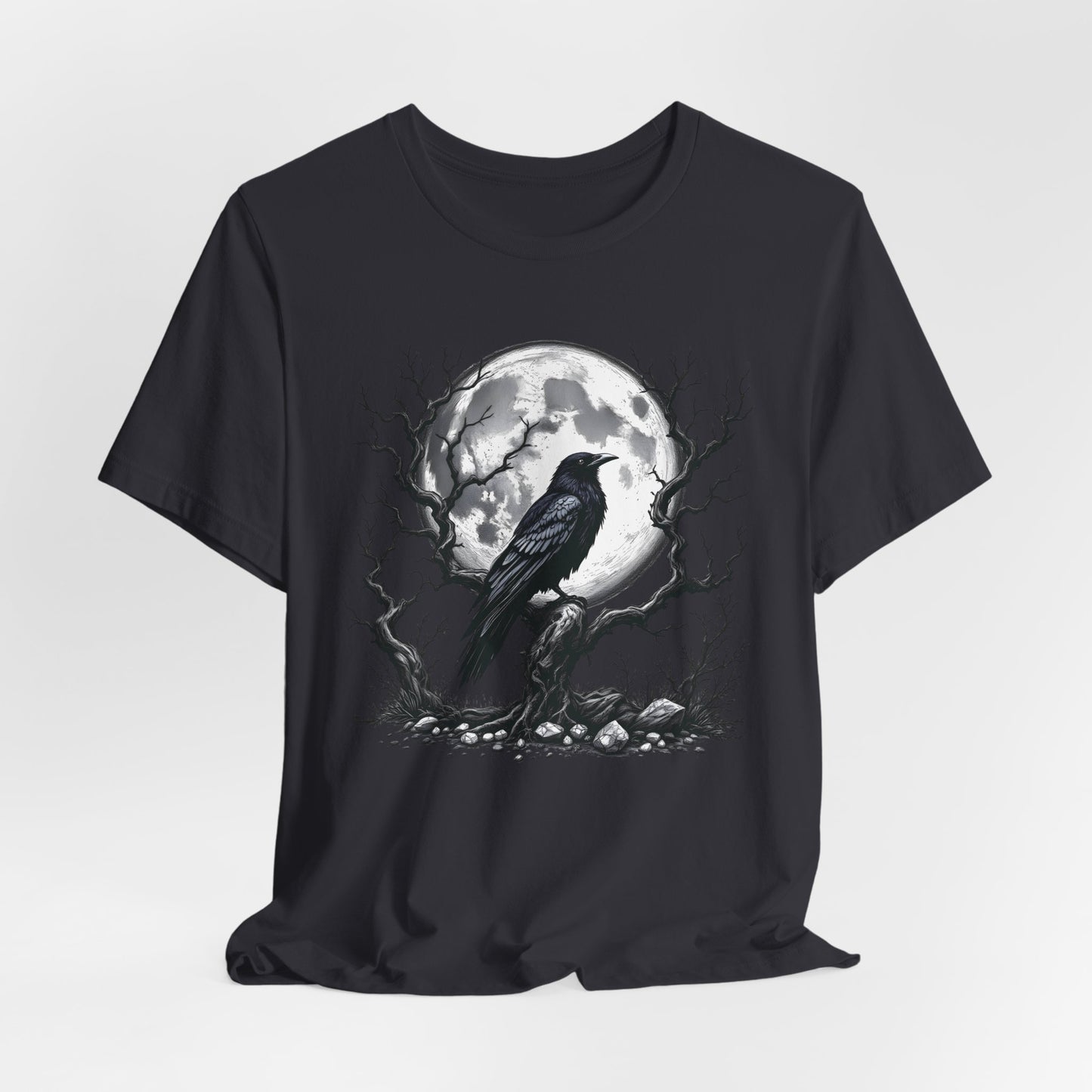 Moonlit Raven Shirt, Raven T Shirt, Black Crow Tee, Crows T Shirt, Pagan Shirt.