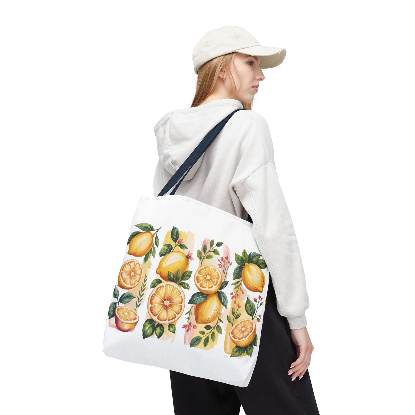 lemon tote bag, large grocery tote, alternative gifts