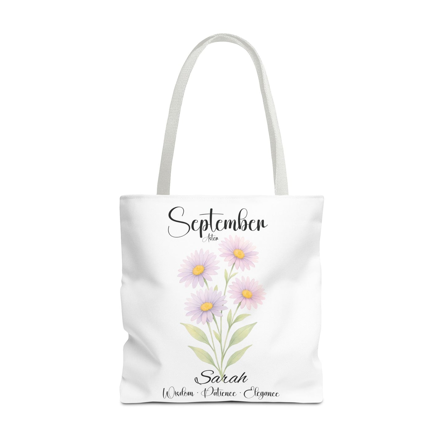 Personalized Best Friend tote bag for her, Birth Month Flower, milestone birthdays.