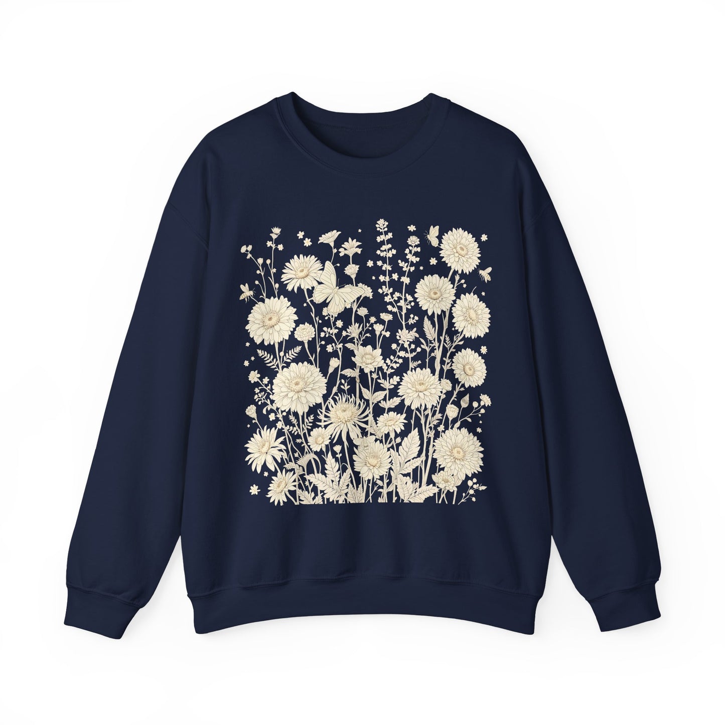 Floral Sweatshirt | Boho Wildflower Long Sleeve |  Wild Flowers Sweatshirt